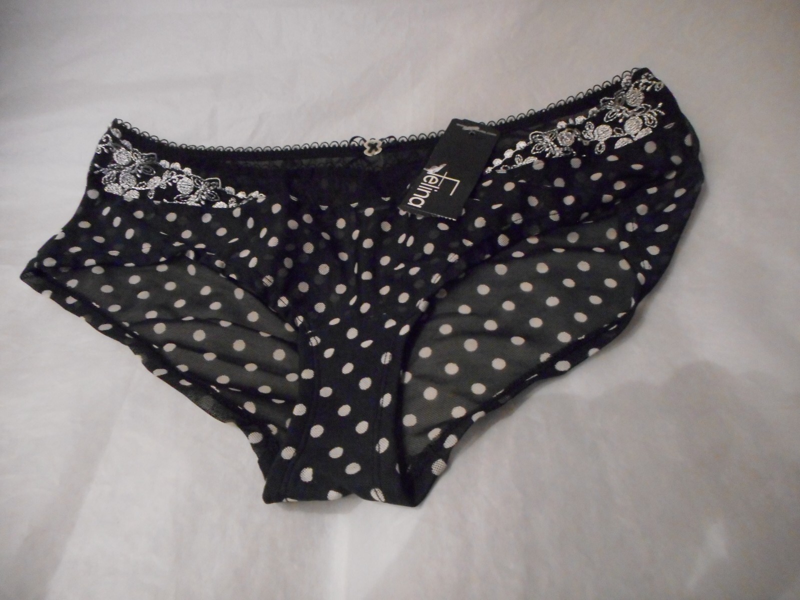 Felina’s Black Pol KA Dot Hipsters Panty Medium & Extra Large