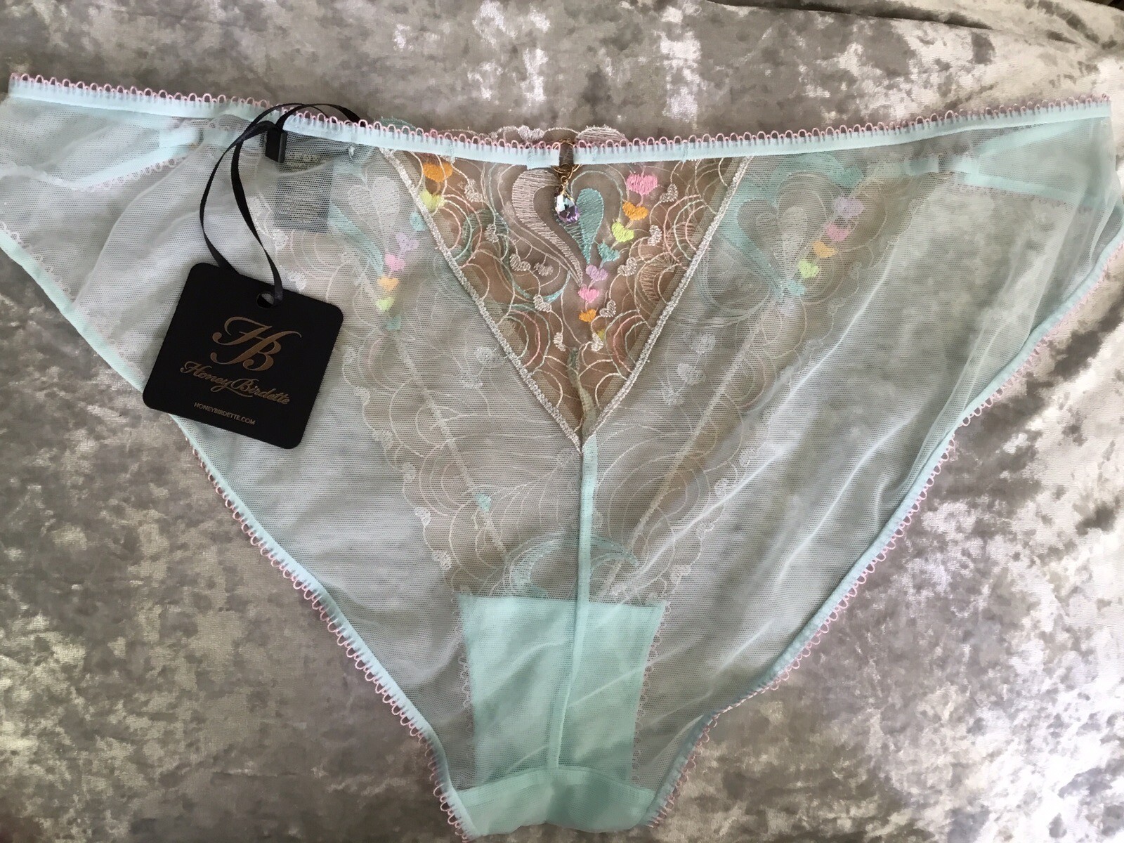 🌟AUTHENTIC HONEY BIRDETTE CANDY AQUAMARINE BRIEF SIZE XL BRAND NEW WITH TAGS🌟