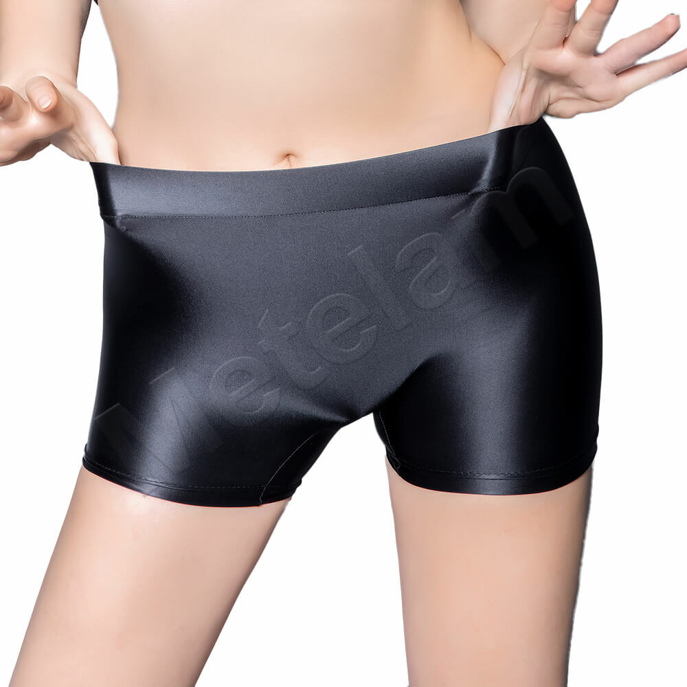 Women’s Sexy Shiny Satin Glossy Opaque Wet Look Short Leggings Fitness Boyshorts
