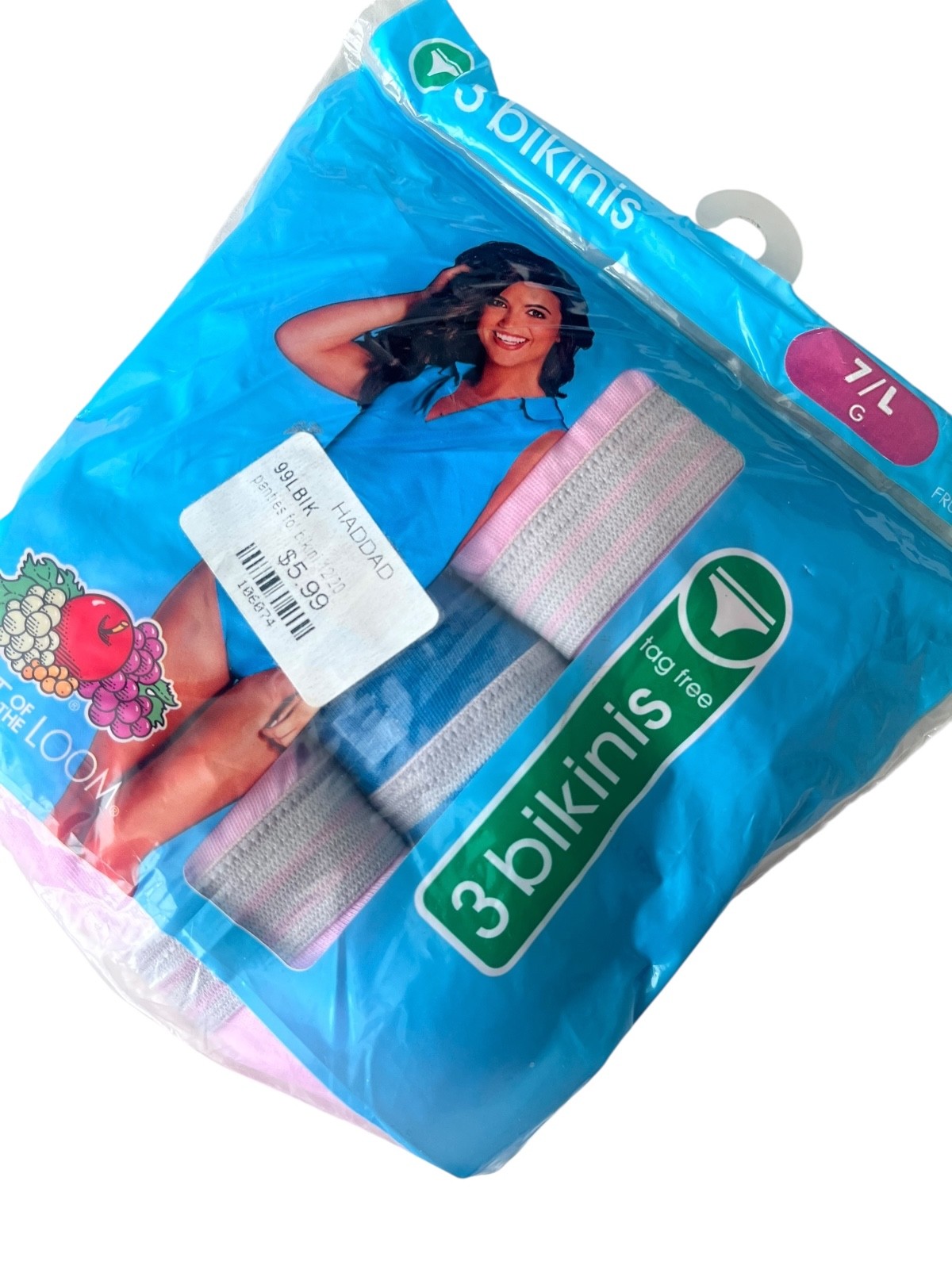 Fruit Of The Loom Assorted Heather Bikinis 3 Pack Size 7/L