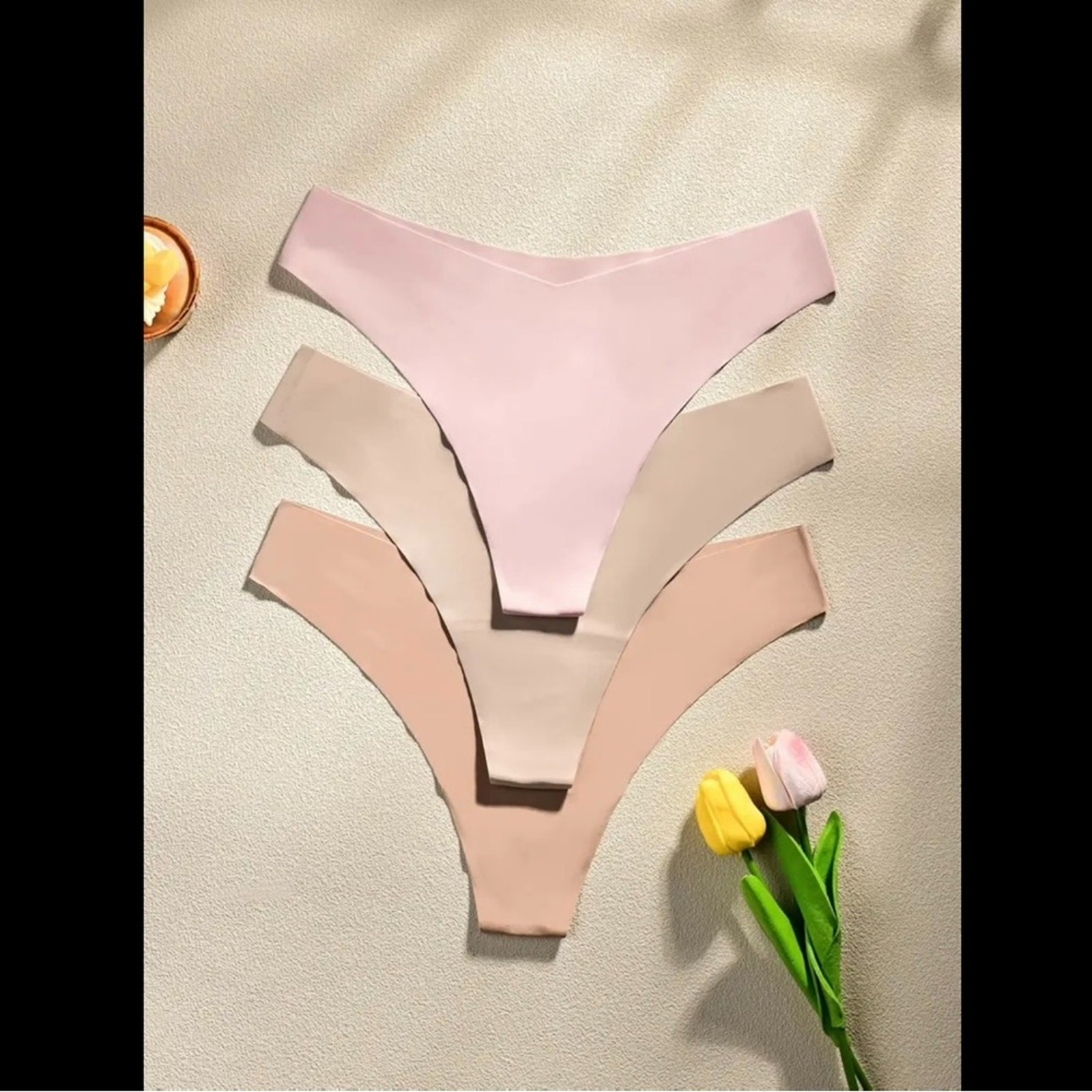 3-Pack, Multi-Colored, Nude, Soft, Thong Panties