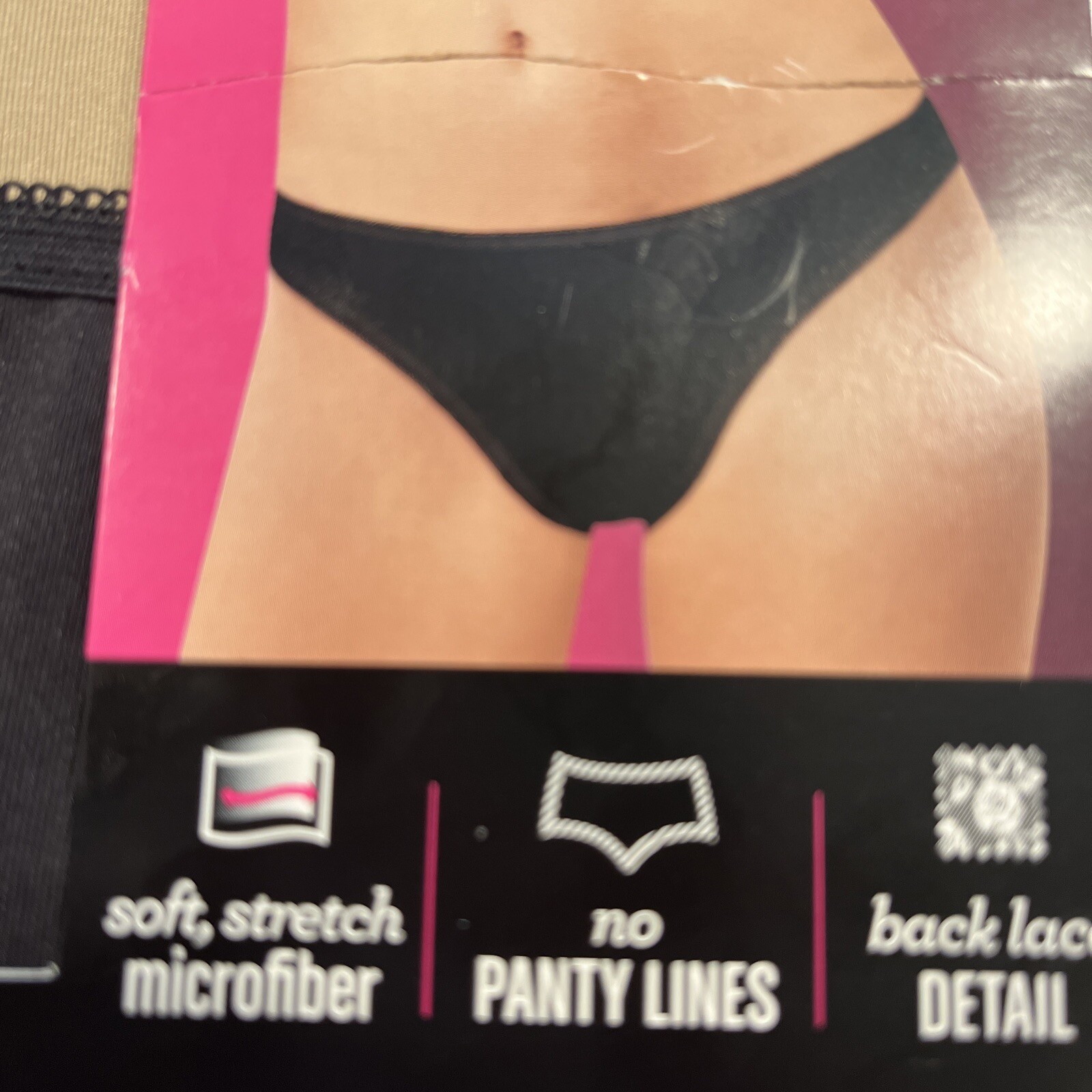Maidenform 2 Thongs 2 Hipsters Women Large 7 Microfiber Soft Stretch Lace Detail