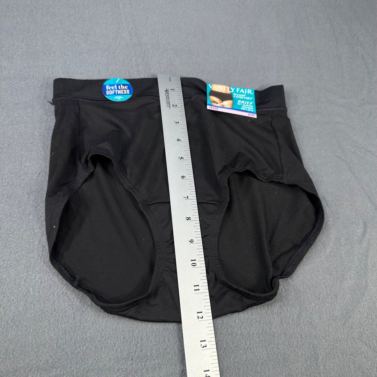 Vanity Fair Women’s Size Medium 6 Panty Brief Beyond Comfort Black New With Tags