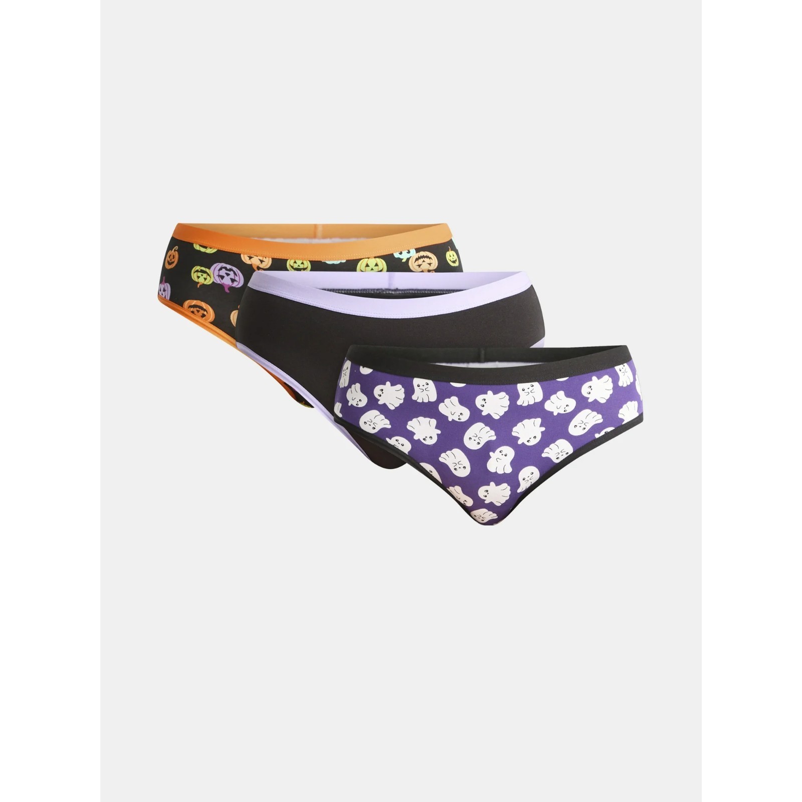 Women’s Pumpkins/Ghosts Way to Celebrate Halloween Hipster Panties, 3-Pack, S