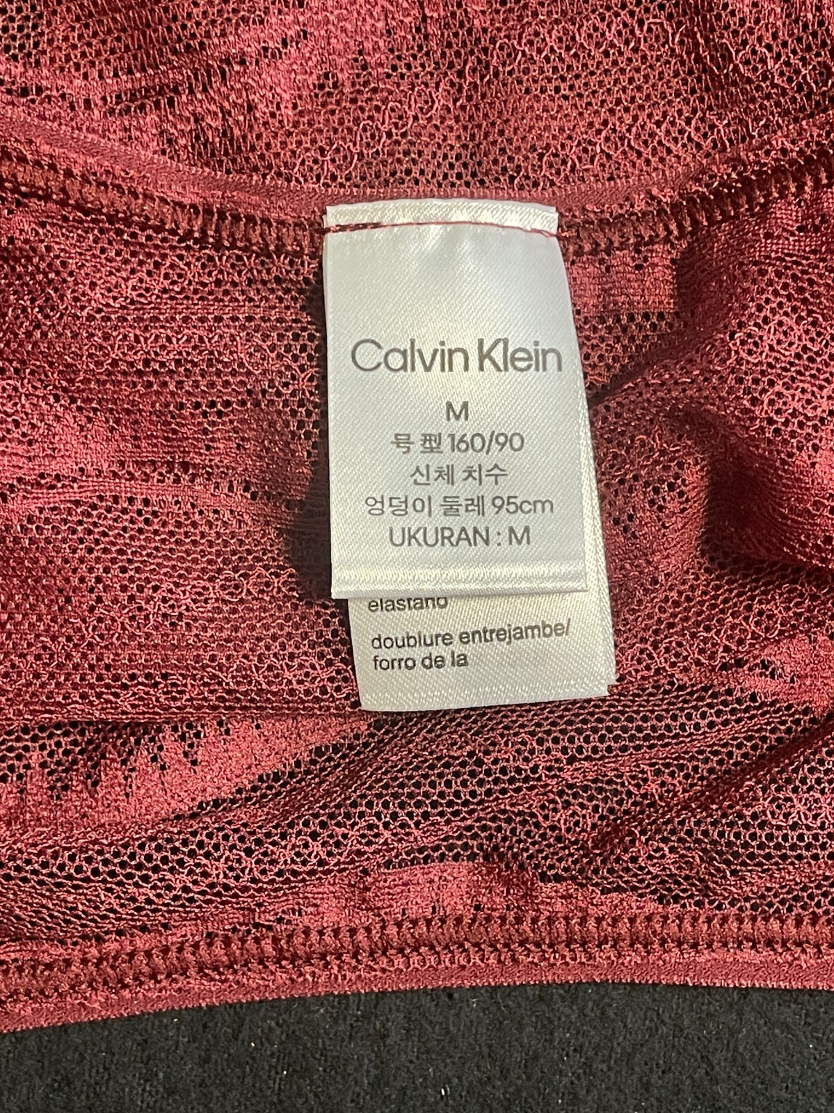 NWT! Calvin Klein SZ M All Over Lace Bikini Red Shade QD3972-602