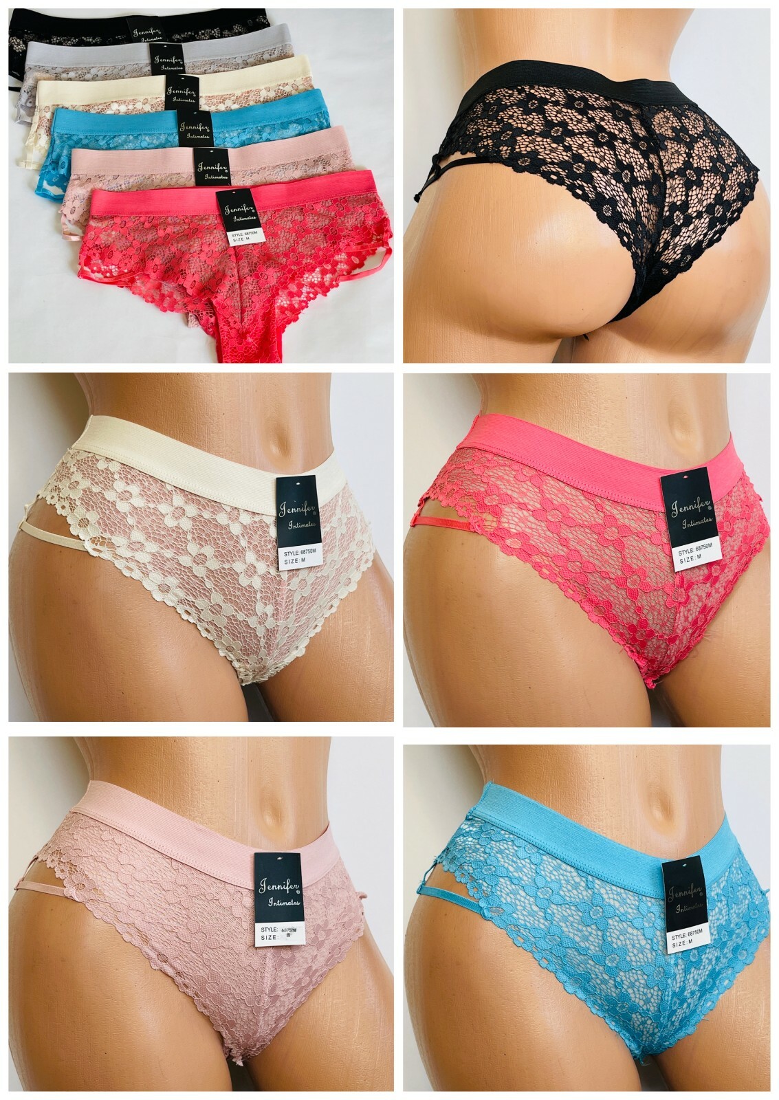 3/6 Women Sexy Lace Underwear Panties Brief Bikini Knickers Thongs G-string 6875