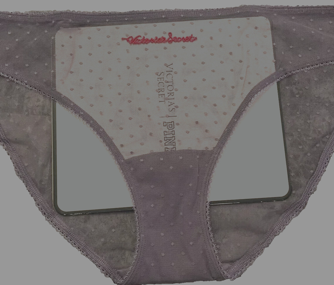 S Lilac Purple Polka Dot Mesh LOGO Stretch Victoria’s Secret BIKINI Panty