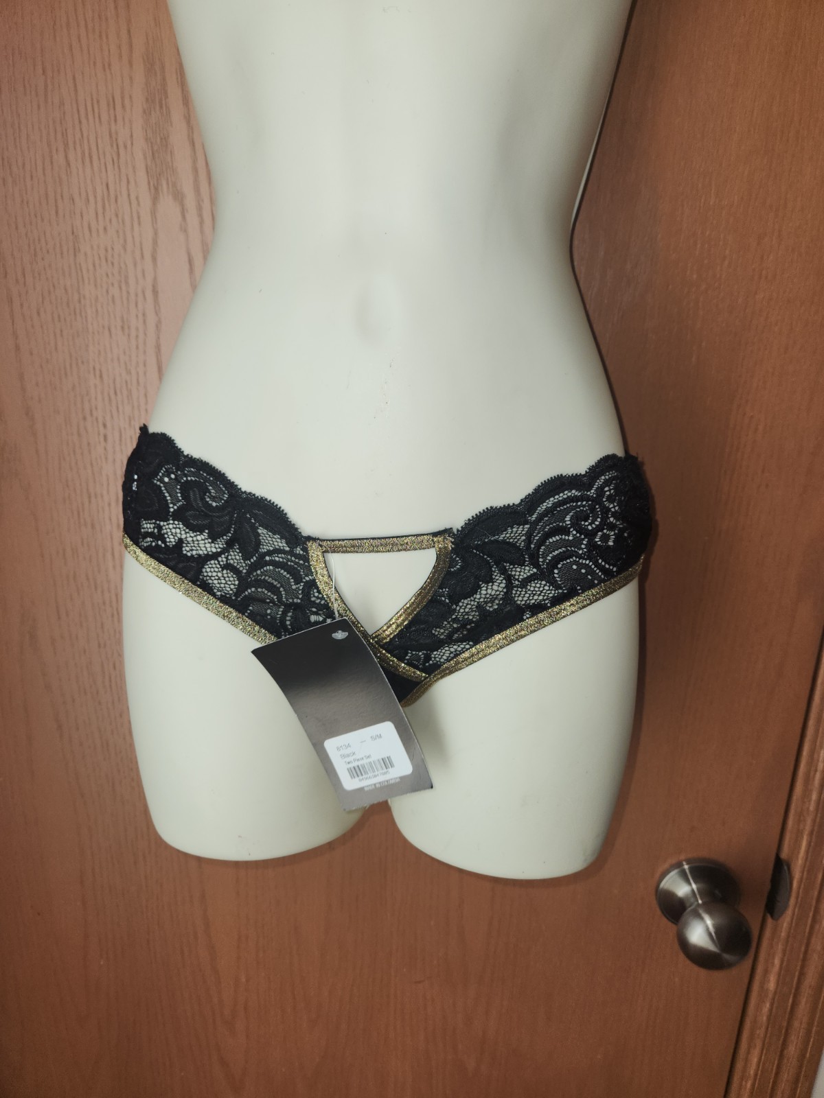 BLACK CAGE BACK LACE PANTY