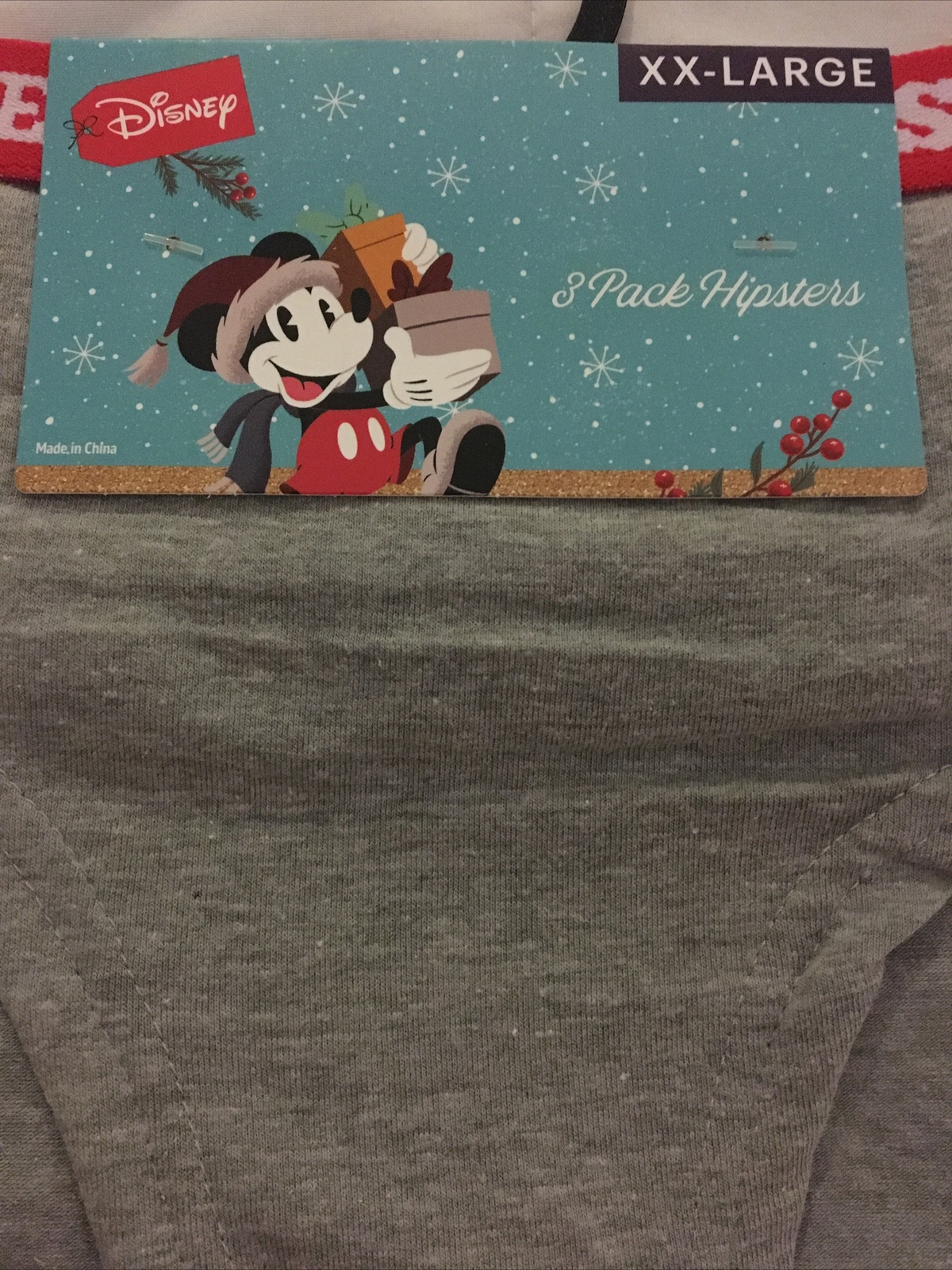 Disney MICKEY MOUSE Christmas Cotton Stretch Hipster 3 Pack Woman’s Size XXL NEW