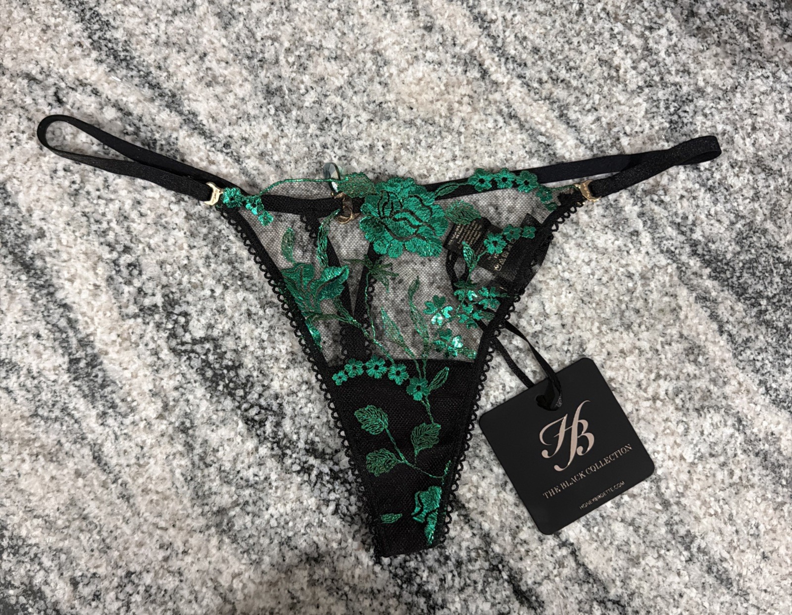 Honey Birdette Whitney Thong Green Xs