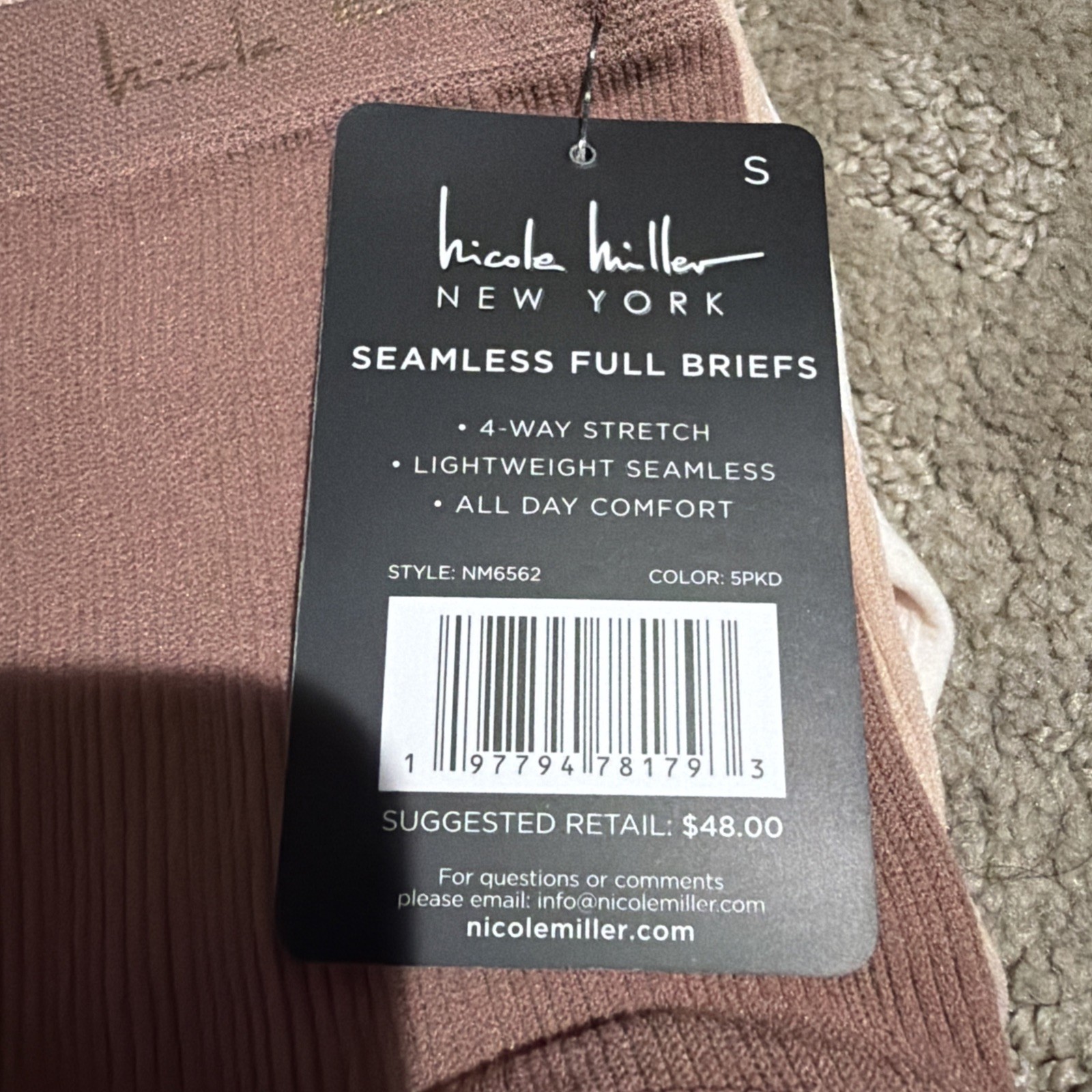 Nicole Miller 5pk Multicolor 4-Way Stretch Seamless Briefs Panties. Sz S. NWT!