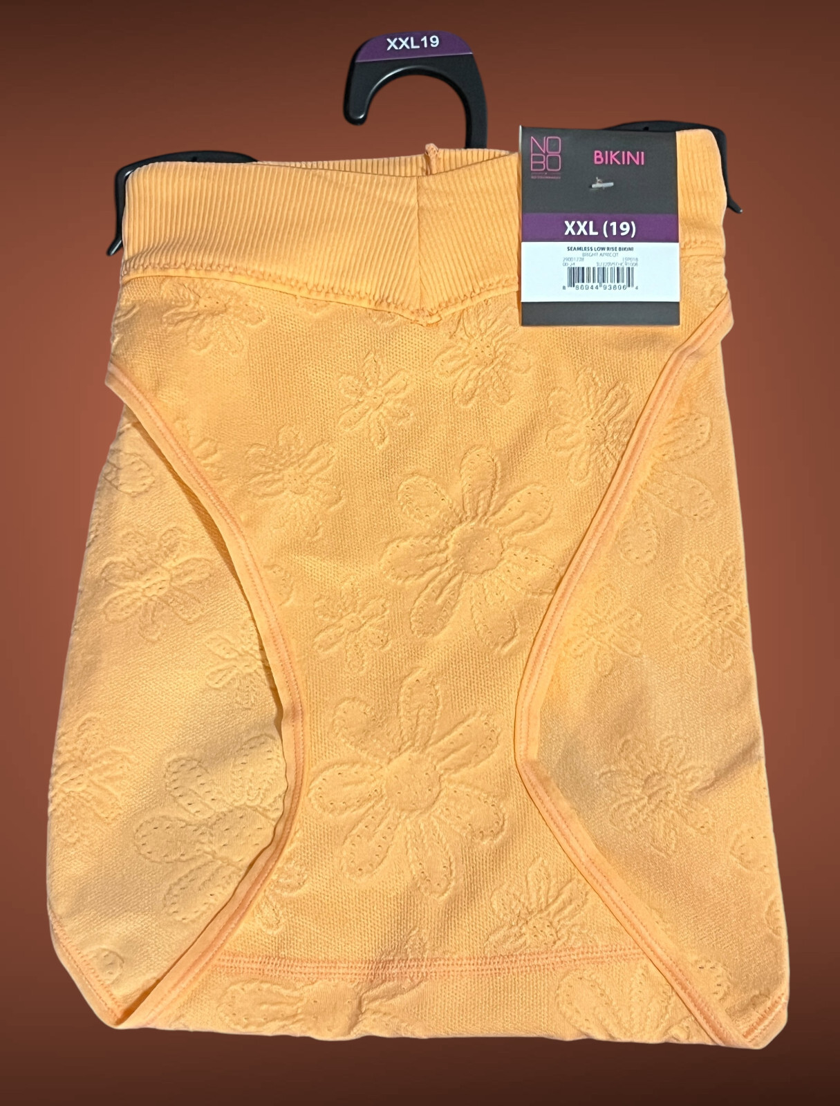 Women’s NOBO No Boundaries Ribbed Bikini S-XXL Orange Floral Panties Underwear