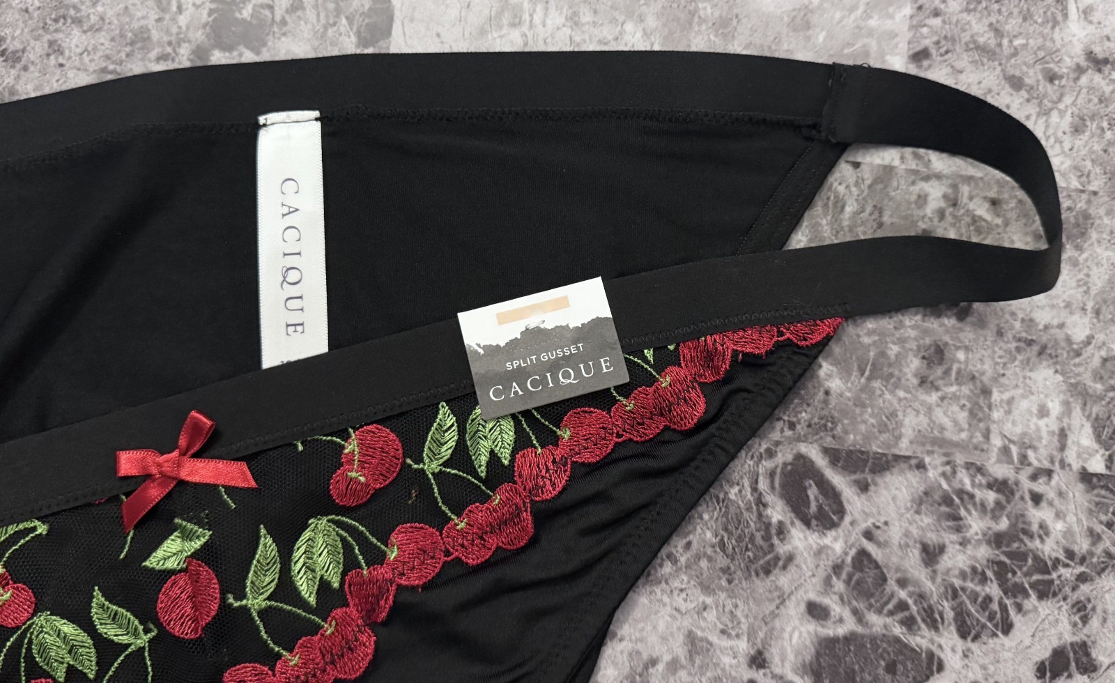 NWT CACIQUE LANE BRYANT 22/24 CHERRY SPLIT GUSSET CROTCHLESS BRAZILIAN PANTIES