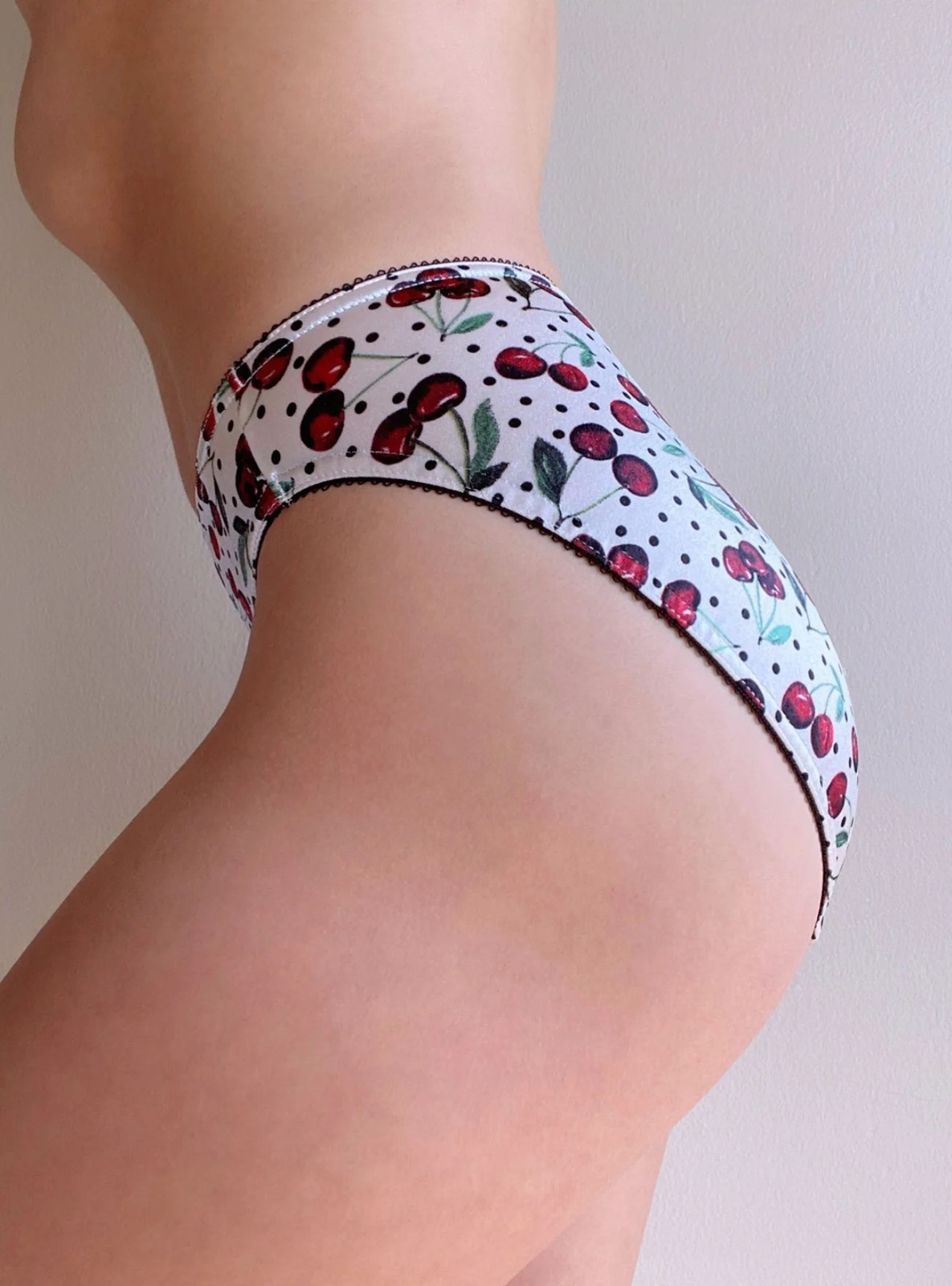 K&L Princess Laura Fancy Satin Classic Full Panty Cherries S-2X