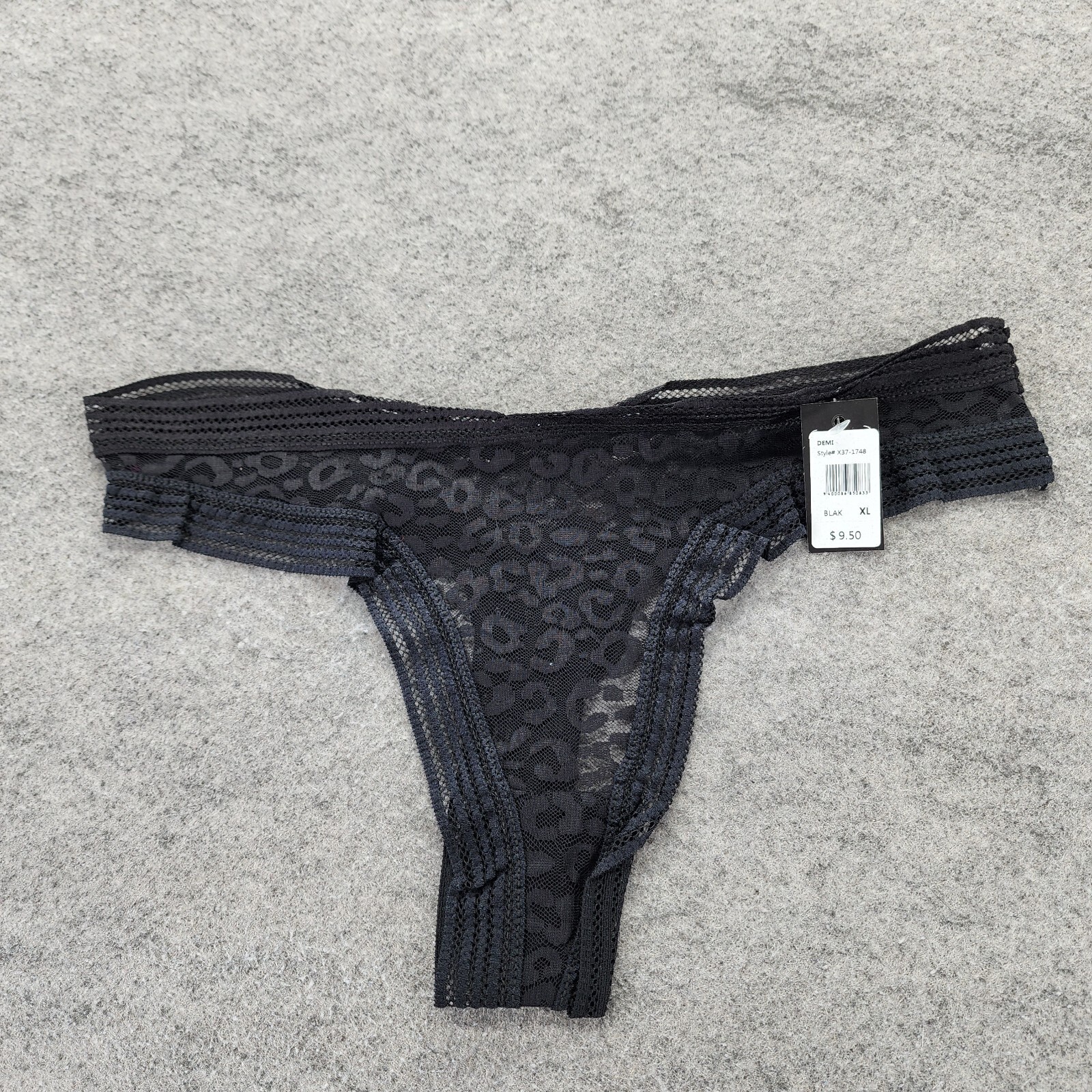Fredericks of Hollywood Panties Womens XL Demi Black Lace