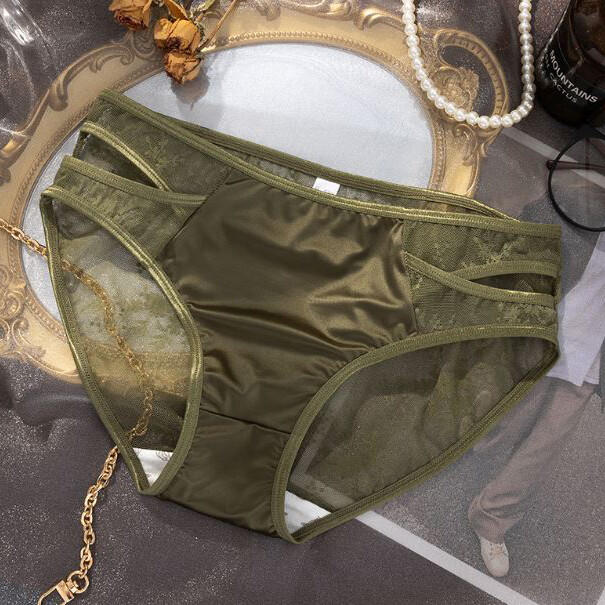 6pcs Lot Sexy Womens Satin Lingeries Panties Sheer See Through Underwear Briefs