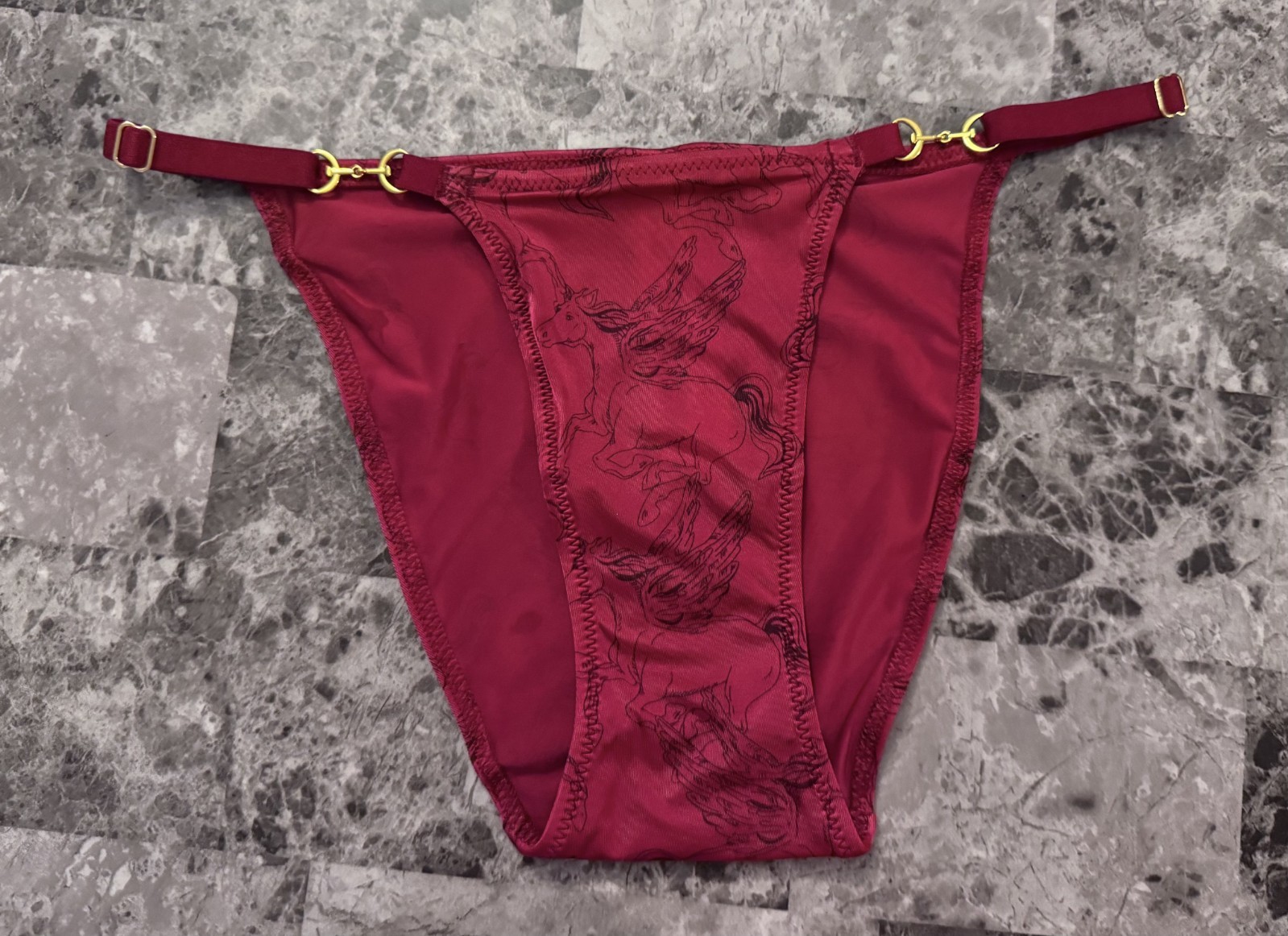 VICTORIA’S SECRET XS SMOOTH HORSE ADJUSTABLE STRAP MINI STRING BIKINI PANTIES
