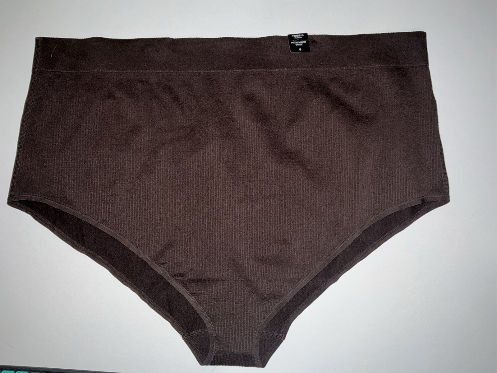 Torrid Seamless Ribbed High Rise Brief DARK BROWN Panty NWT Size 6
