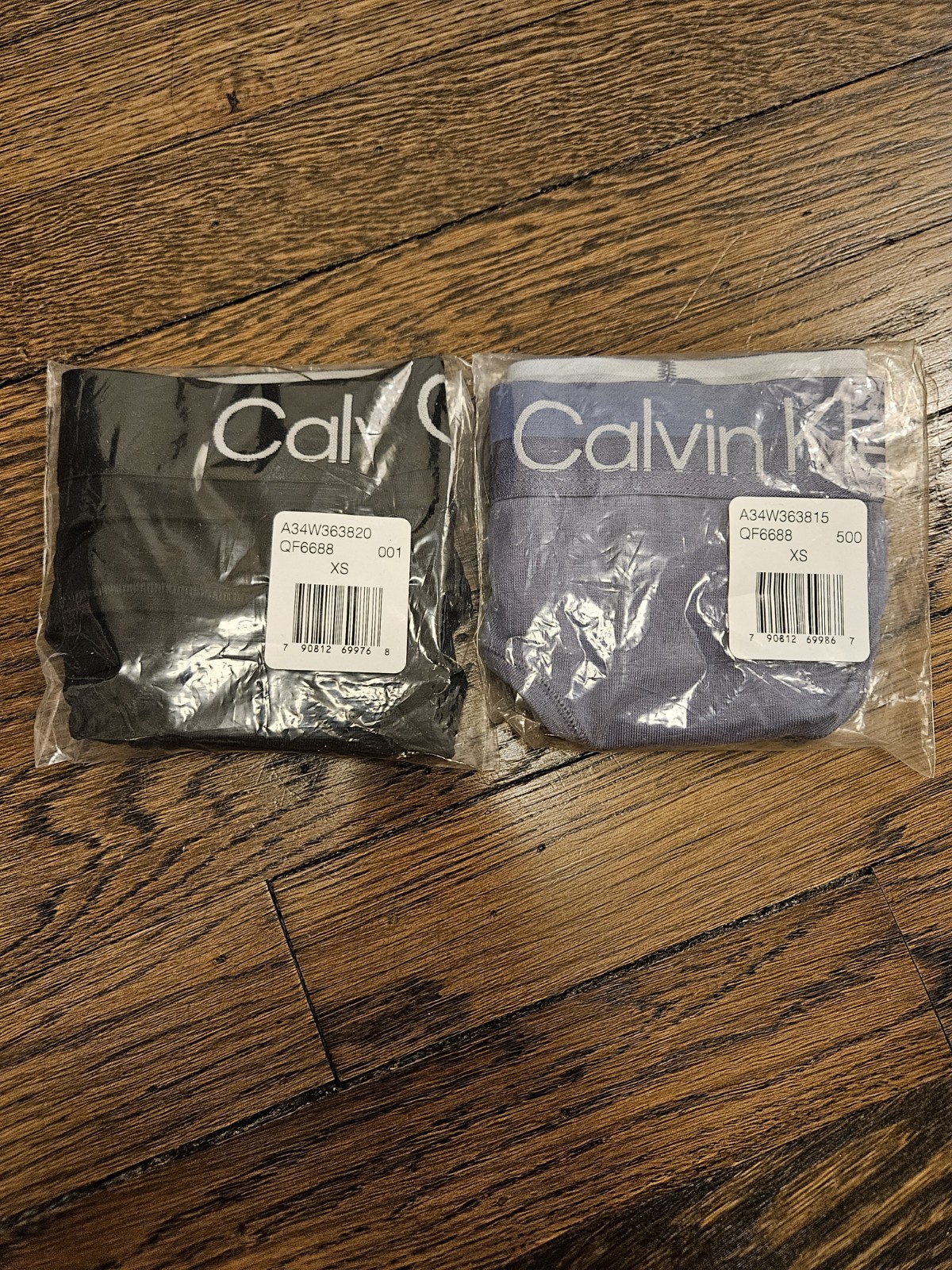 Calvin Klein Modern Structure Hipster Bikini XS – Set Of 2 – Black & Blue Solid
