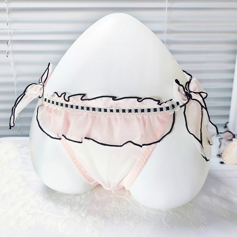 Japanese Cute Women Sheer Panties Briefs Ruffle Lolita Sweet Transparent Panties