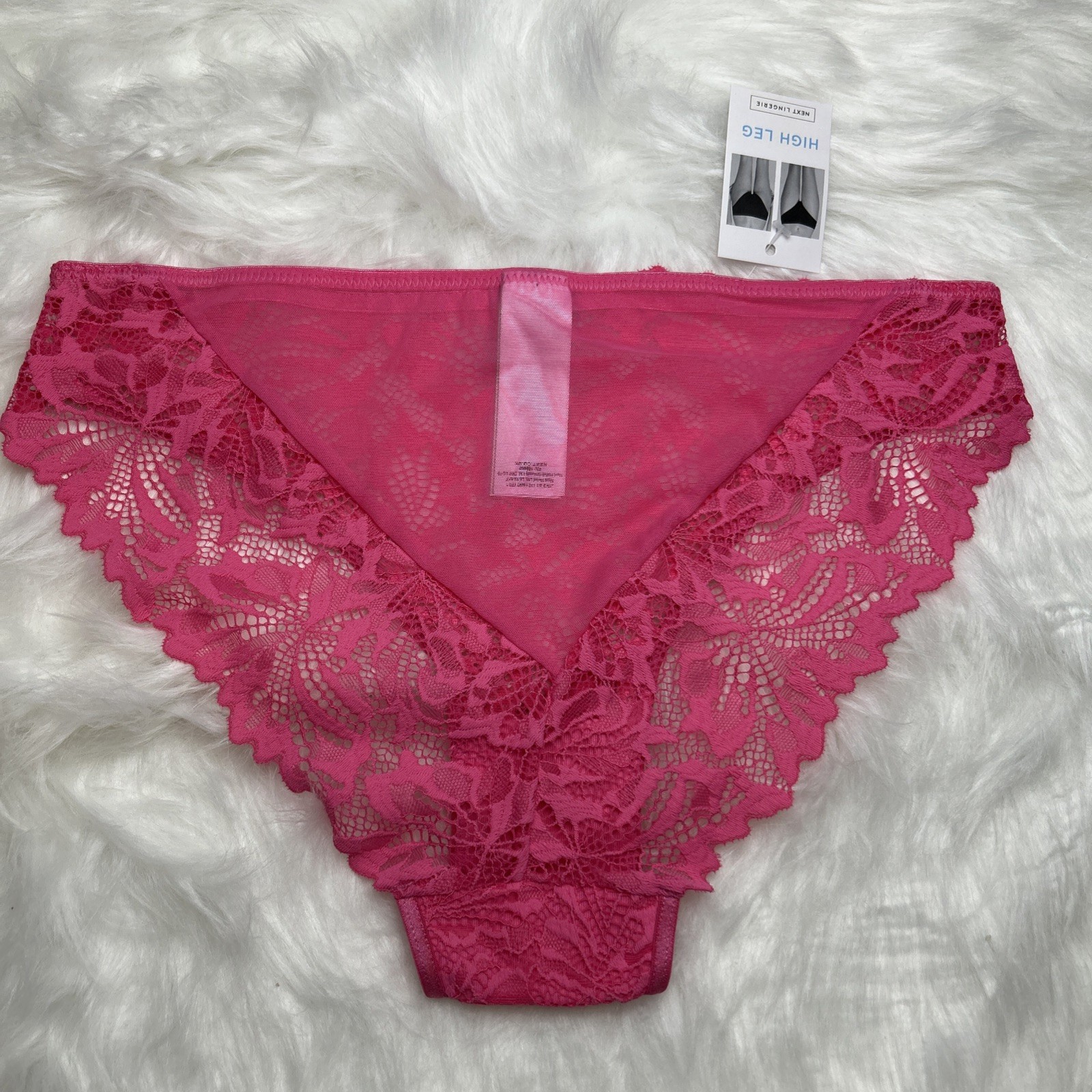 NEXT – HIGH LEG LACE KNICKERS – AV4-886 – SIZE UK 10 – PINK