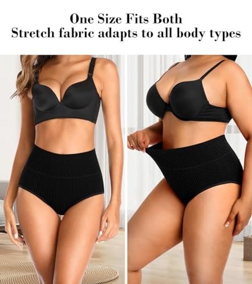 High Waisted Womens Underwear Cotton Tummy X-Large-XX-Large Multicolored