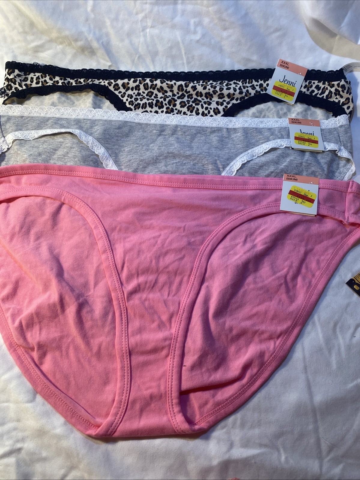 Jenni Intimates 4 Pieces Of Bikini Lace Trim Panties Underwear Size XXXL New