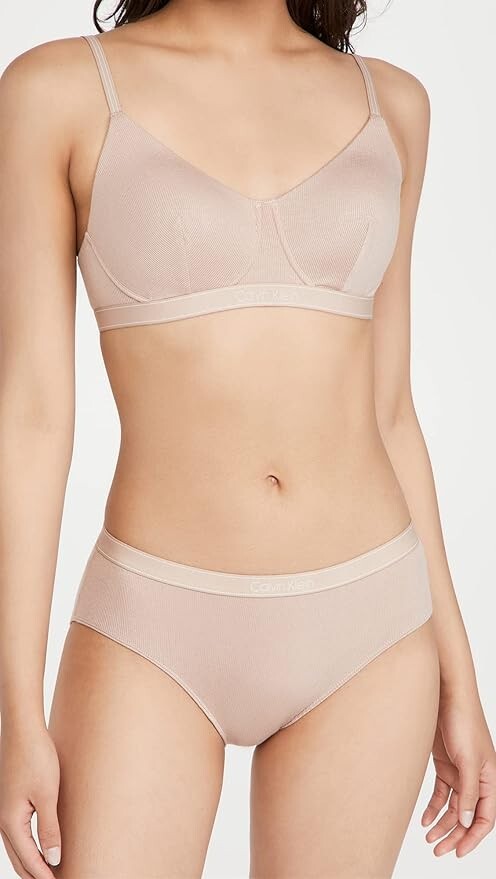 Share Calvin Klein Pure Ribbed Hipster Panty Almond Women’s L