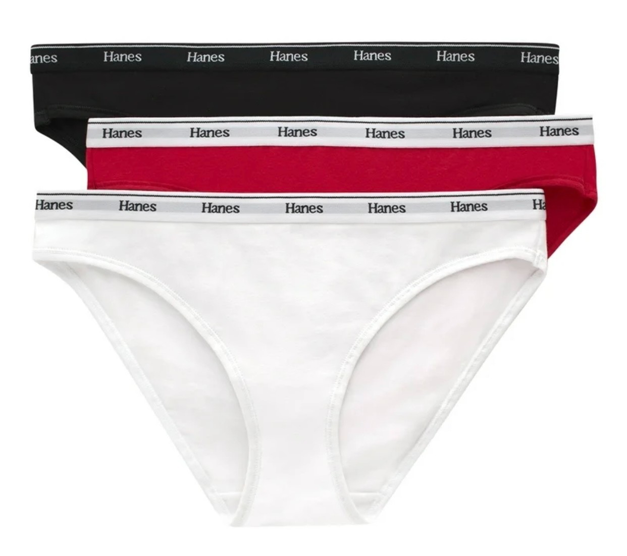 Hanes Originals Women’s 3 Pack Bikini Cotton Stretch Underwear
