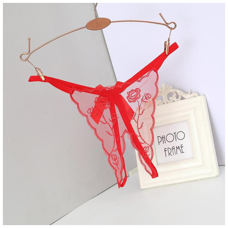 Sexy Women Lace Crotchles Thong G-string Floral Panty Lingerie Underwear T-back
