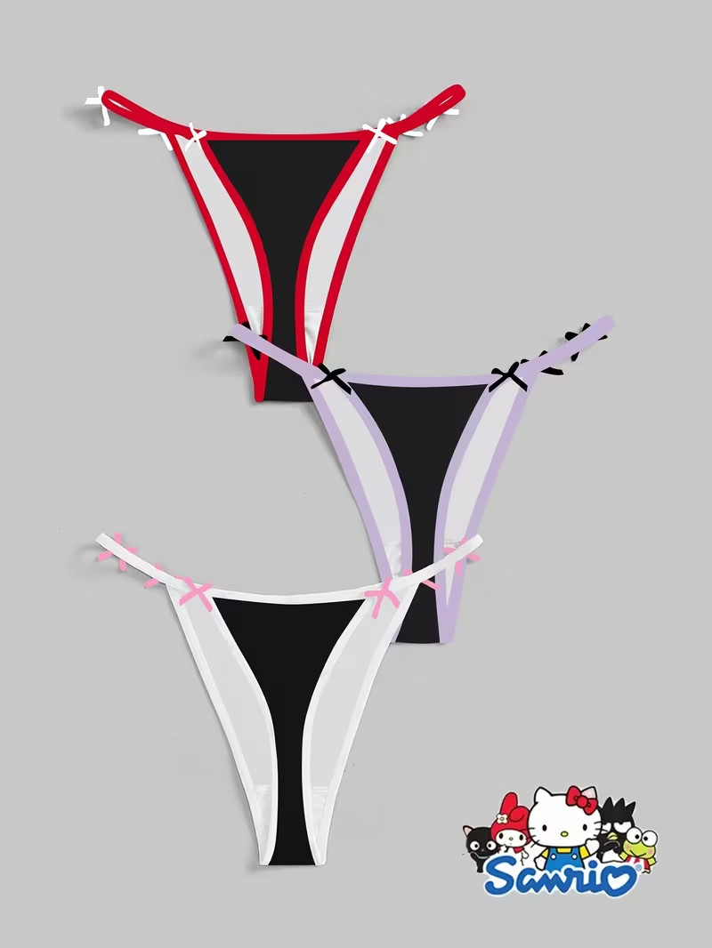 Sanrio Hello Kitty & Friends Kuromi My Melody Thong Panties – Pack of 3