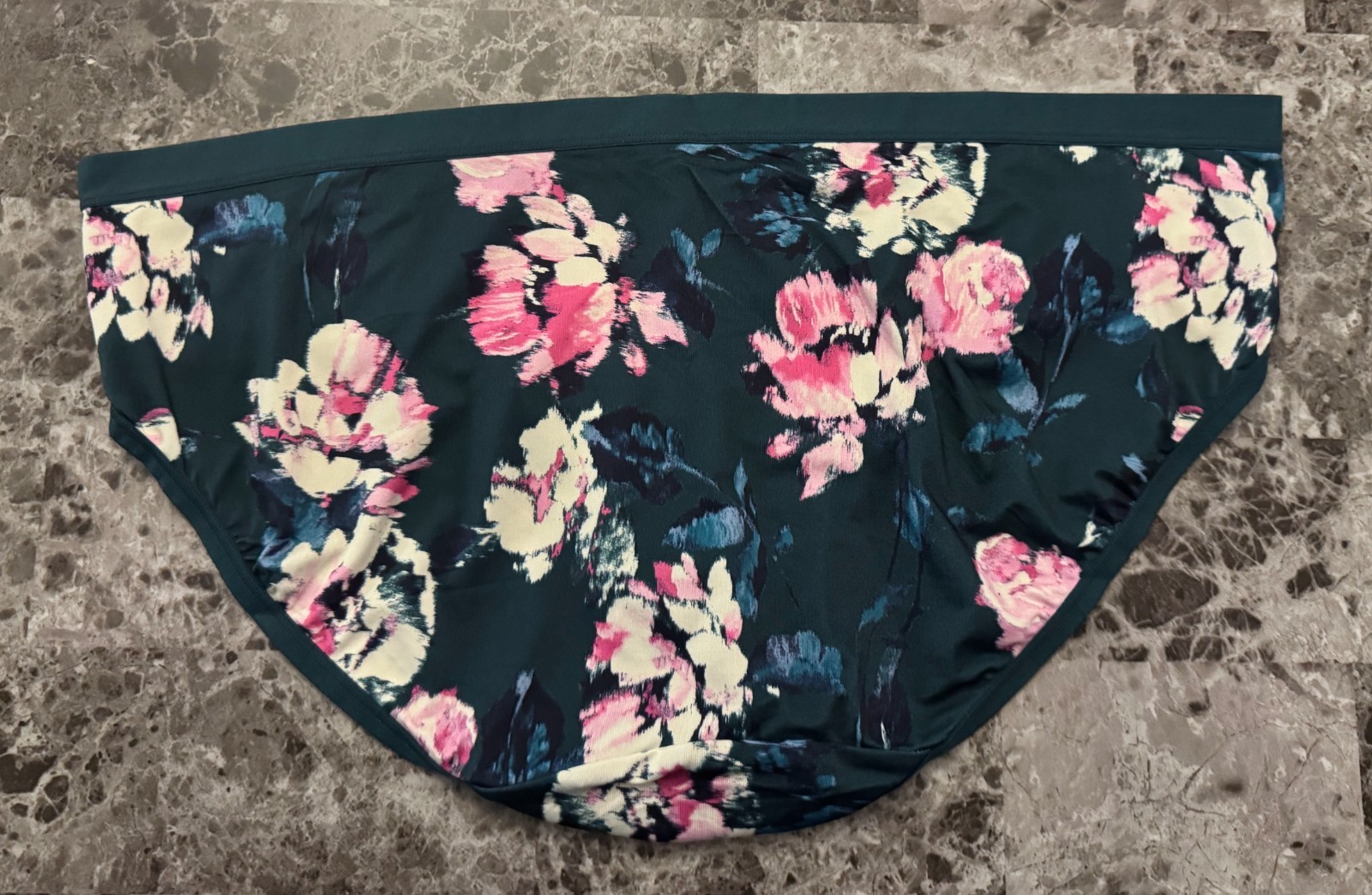 NWT CACIQUE LANE BRYANT 14/16 SMOOTH GREEN BLUE FLORAL NO SHOW HIPSTER PANTIES
