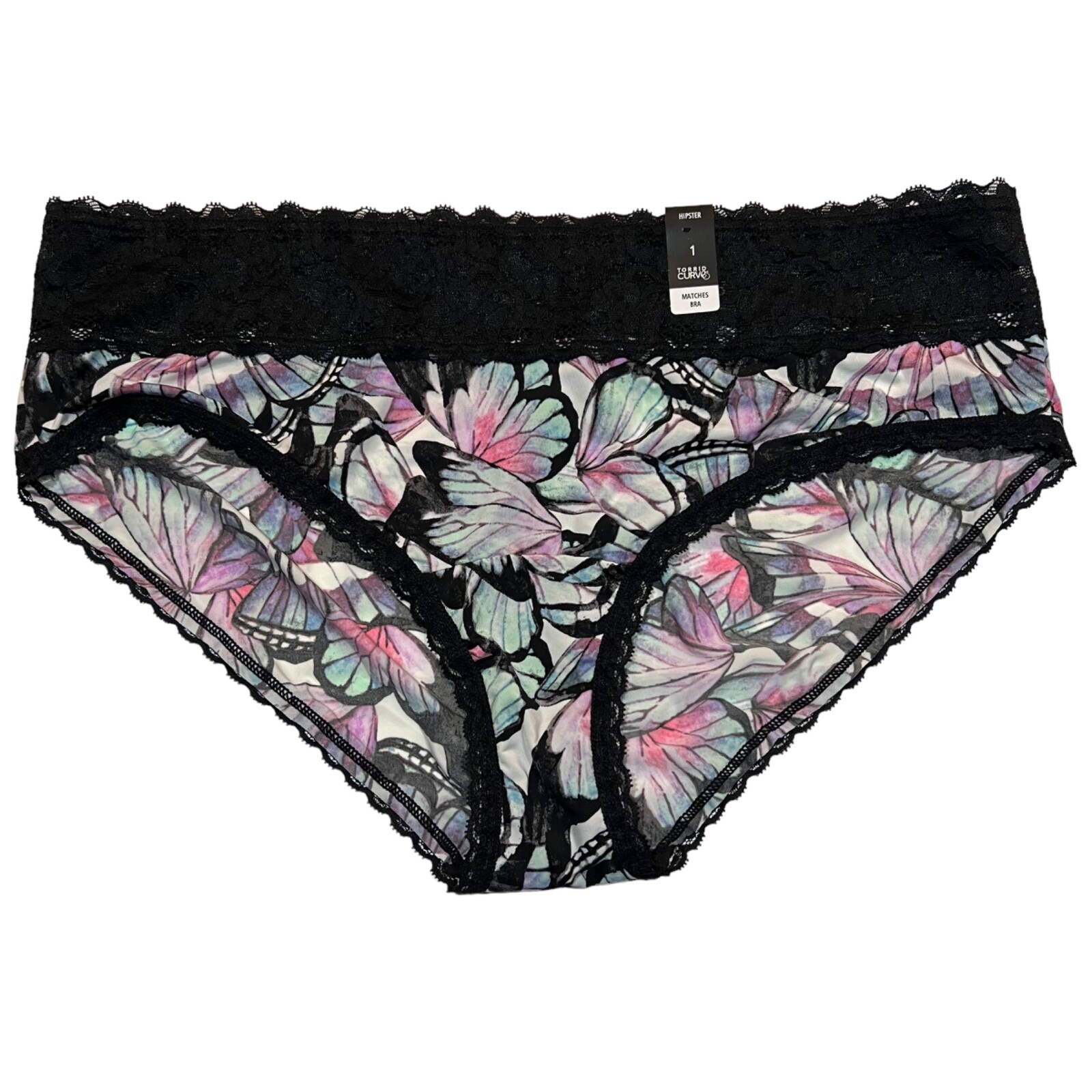 NWT TORRID Hipster Pantie Sz 1X-2X-3X-4X Black Pink Silky Lace