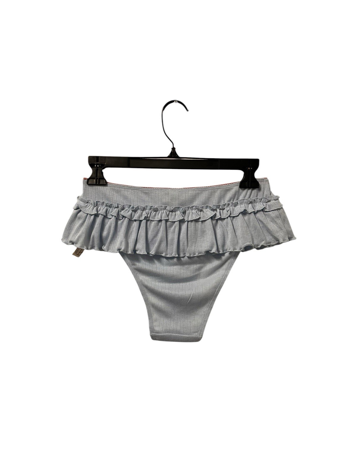 NWT Anthropologie Lyrebird Pointelle Ruffle Bikini Briefs Women’s S Blue Rosette