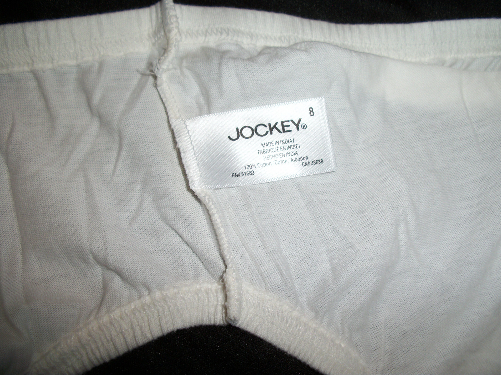 JOCKEY CLASSICS LADIES FRENCH CUT BRIEF PANTY SIZE 8 X-LARGE 100% COTTON IVORY