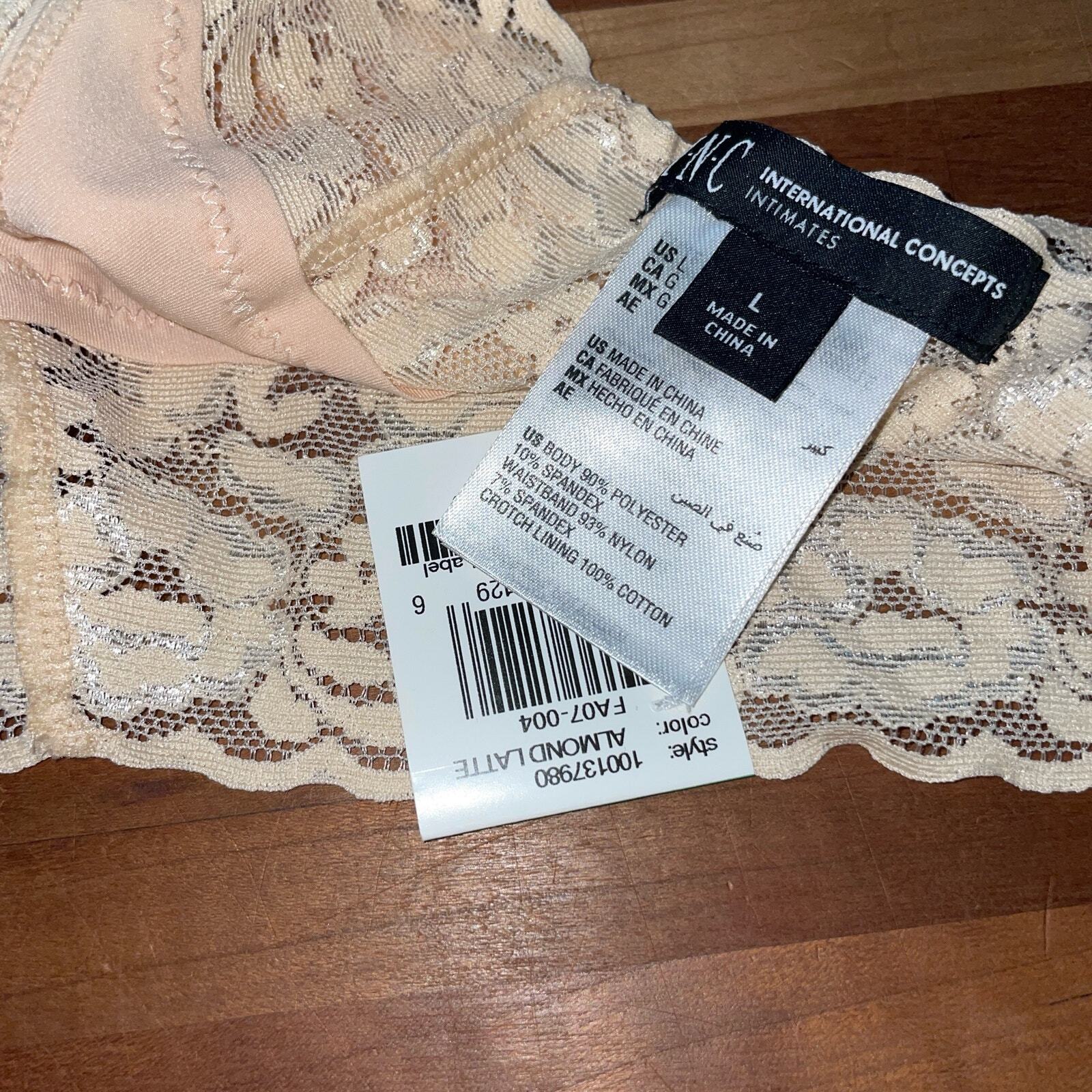 I.n.c. Lace Thong Underwear panty pack set of 4 large