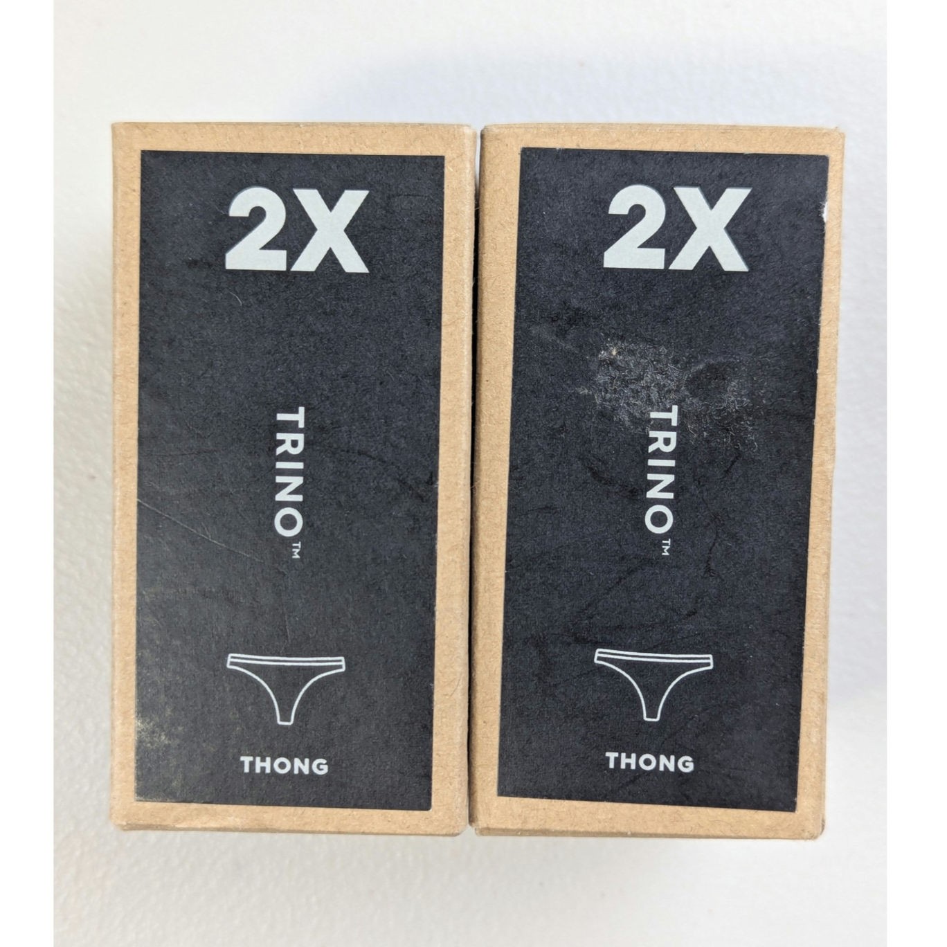 NWT set of 2 allbirds Trino Thong Underwear Panties Womens 2X Dark Grey Wool