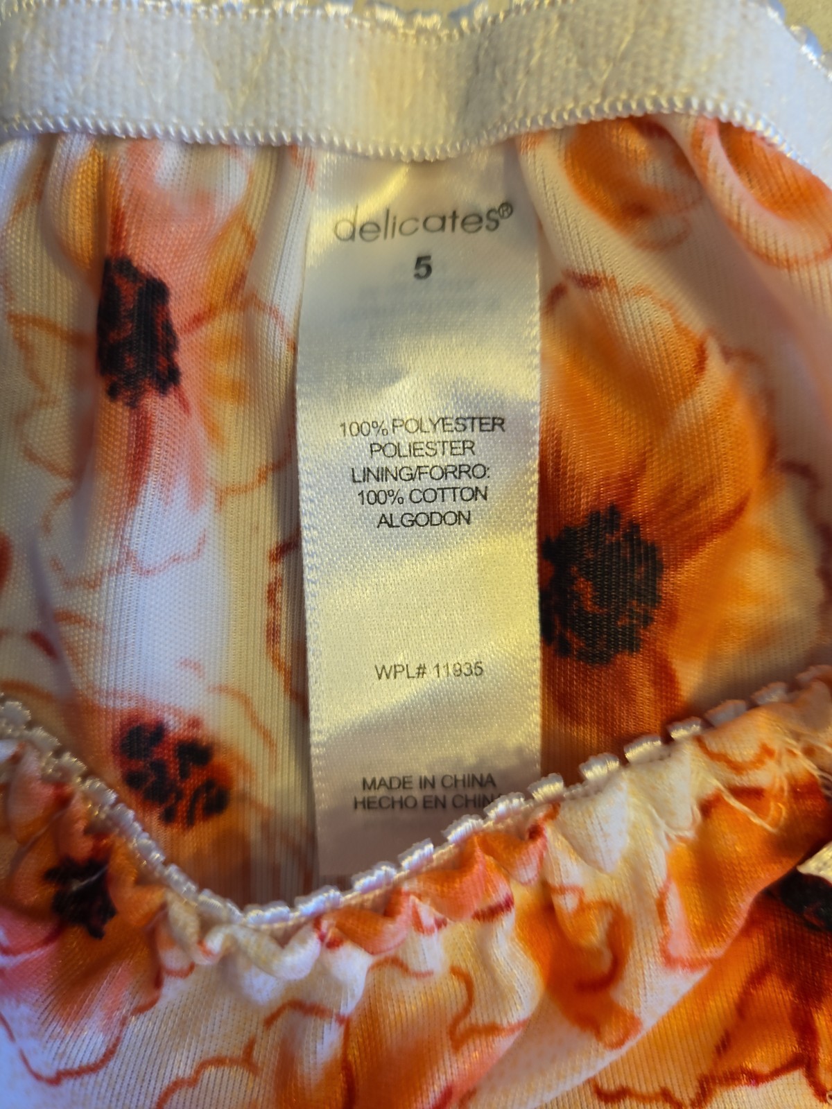 Delicates Size S Flower String Bikini Panty