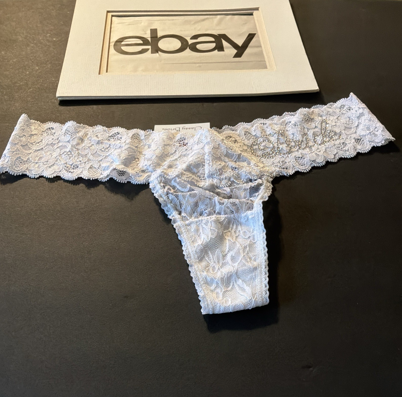 Rhinestone White Lace BRIDE Panty CLASSY BRIDE Lingerie ONE SIZE NWT Retail $24