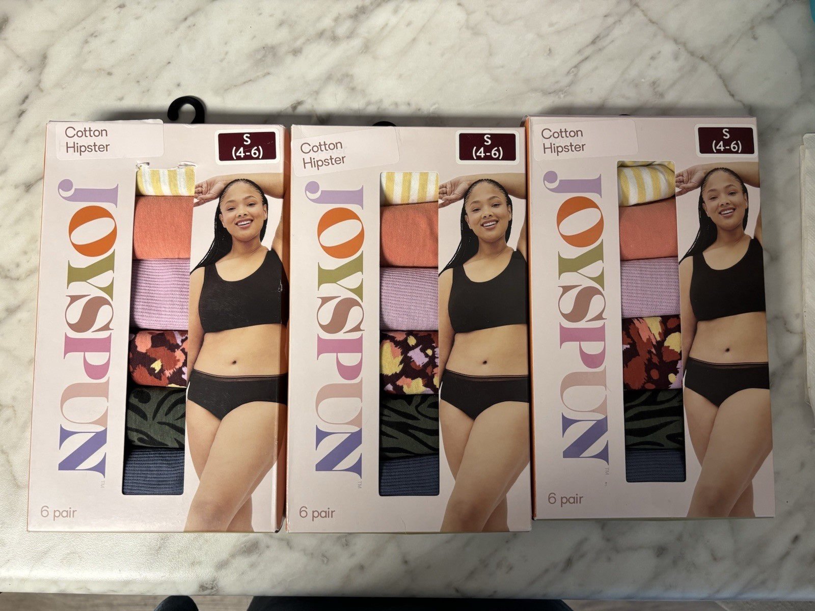 Joyspun Size S(4-6) Cotton Hipster Underwear (3) Six-Packs