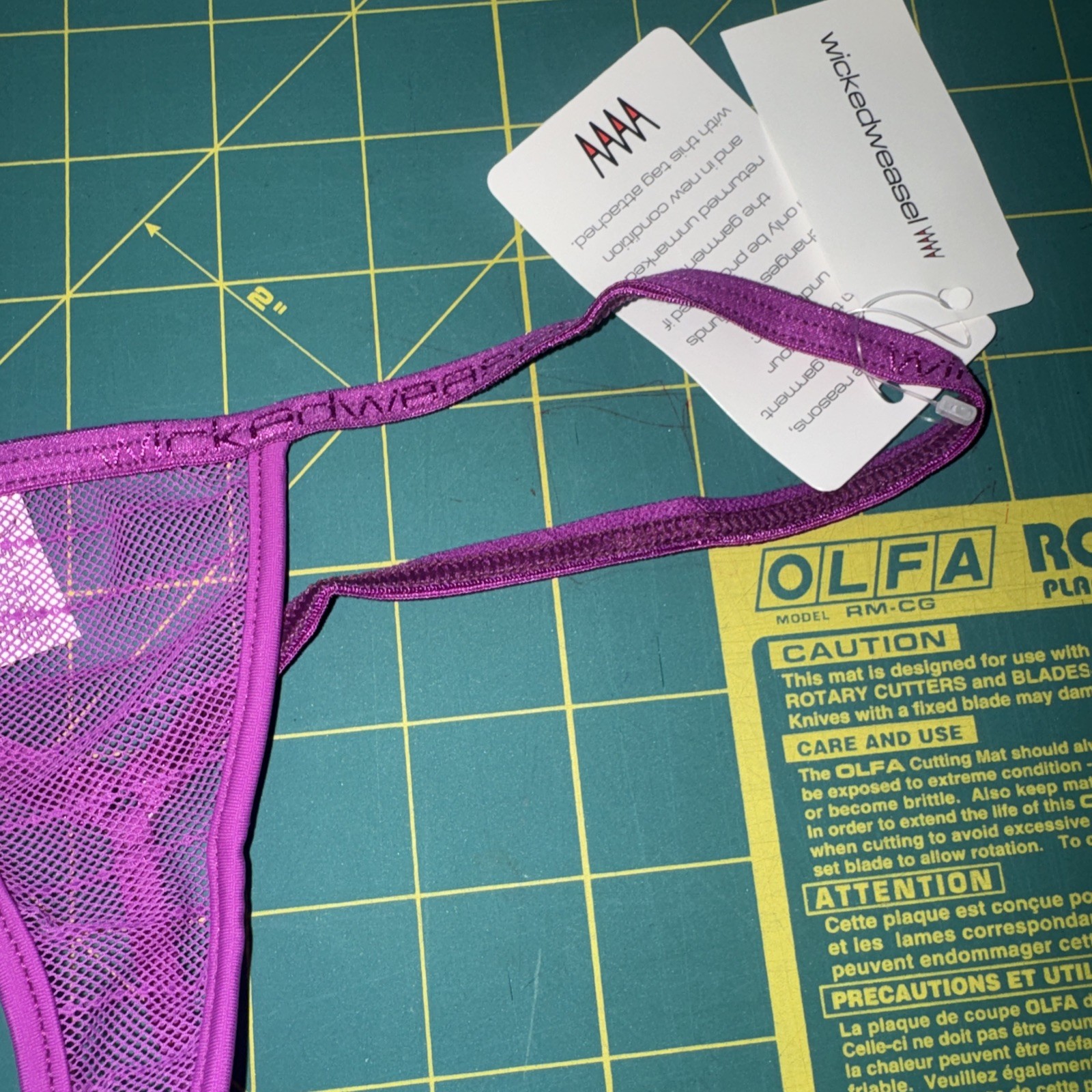 Wicked Weasel 611 Micro Naughty Mesh Knicker Purple Medium String Back