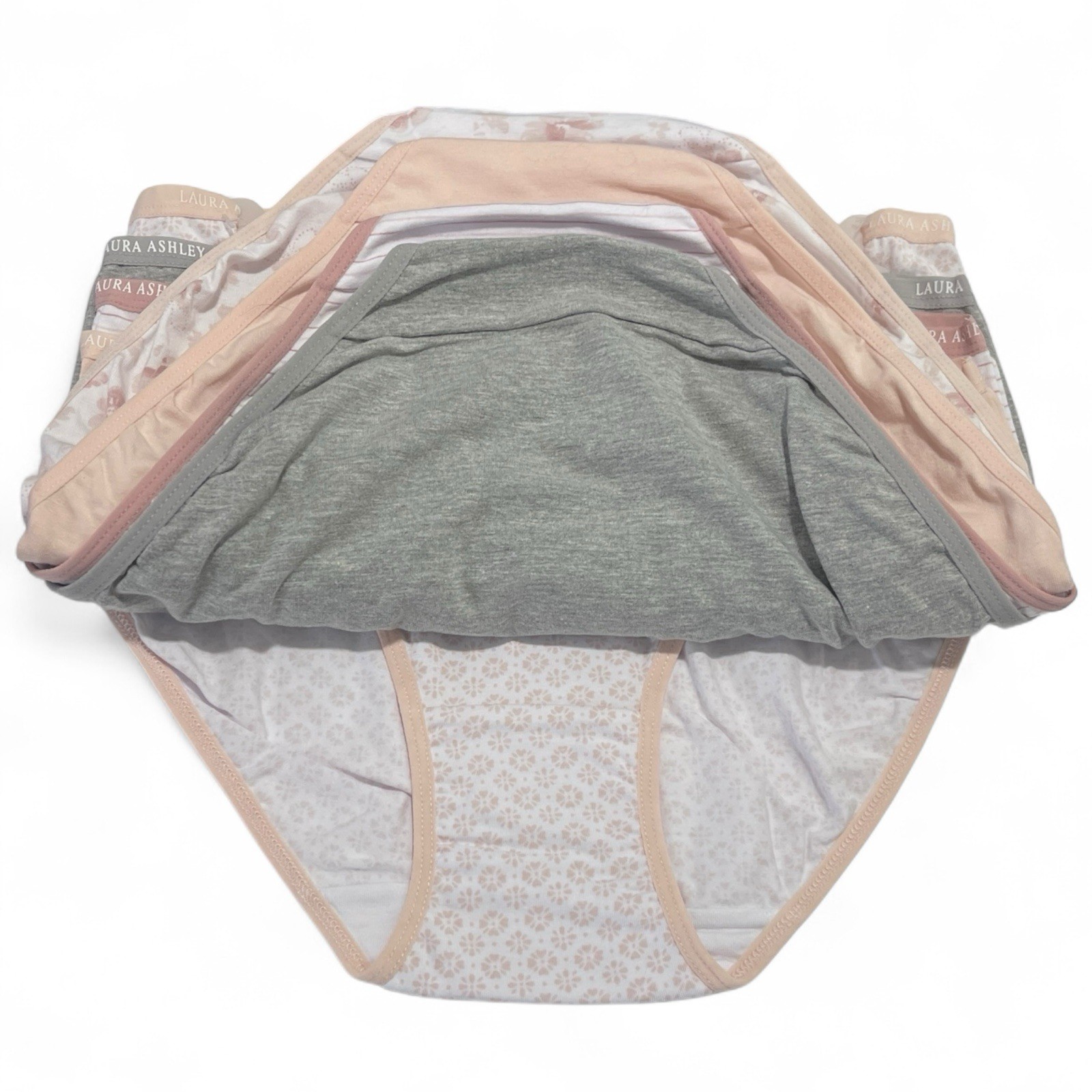 Laura Ashley Panties Women’s Large Briefs 5 Pack Super Soft Neutral Florals