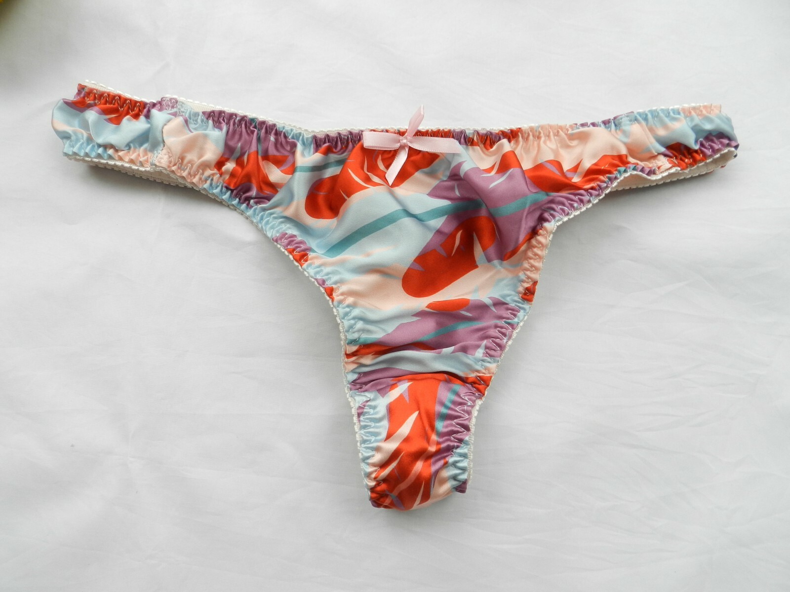 100% Silk Pattern 6 Pieces Women’s String Thong Panties Size S M L XL 2XL 3XL