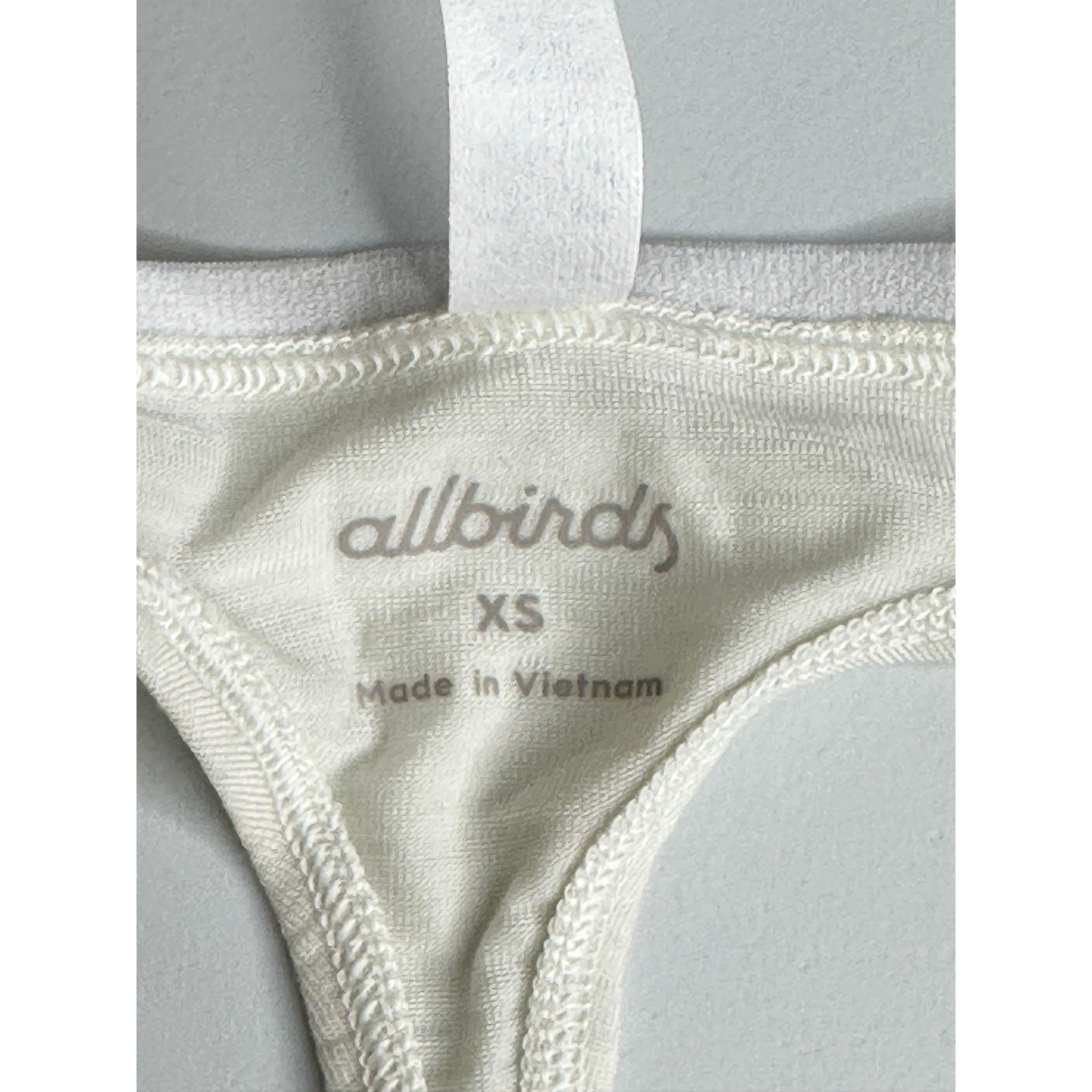 New Allbirds Trino Thong Panty White XS Rare Discontinued Merino Tree Blend