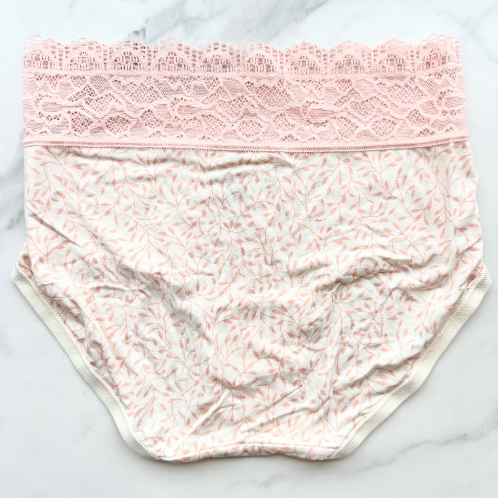 Soma Embraceable Super Soft Enchanting Lace Modern Brief Panty Fleur Vine XS/S