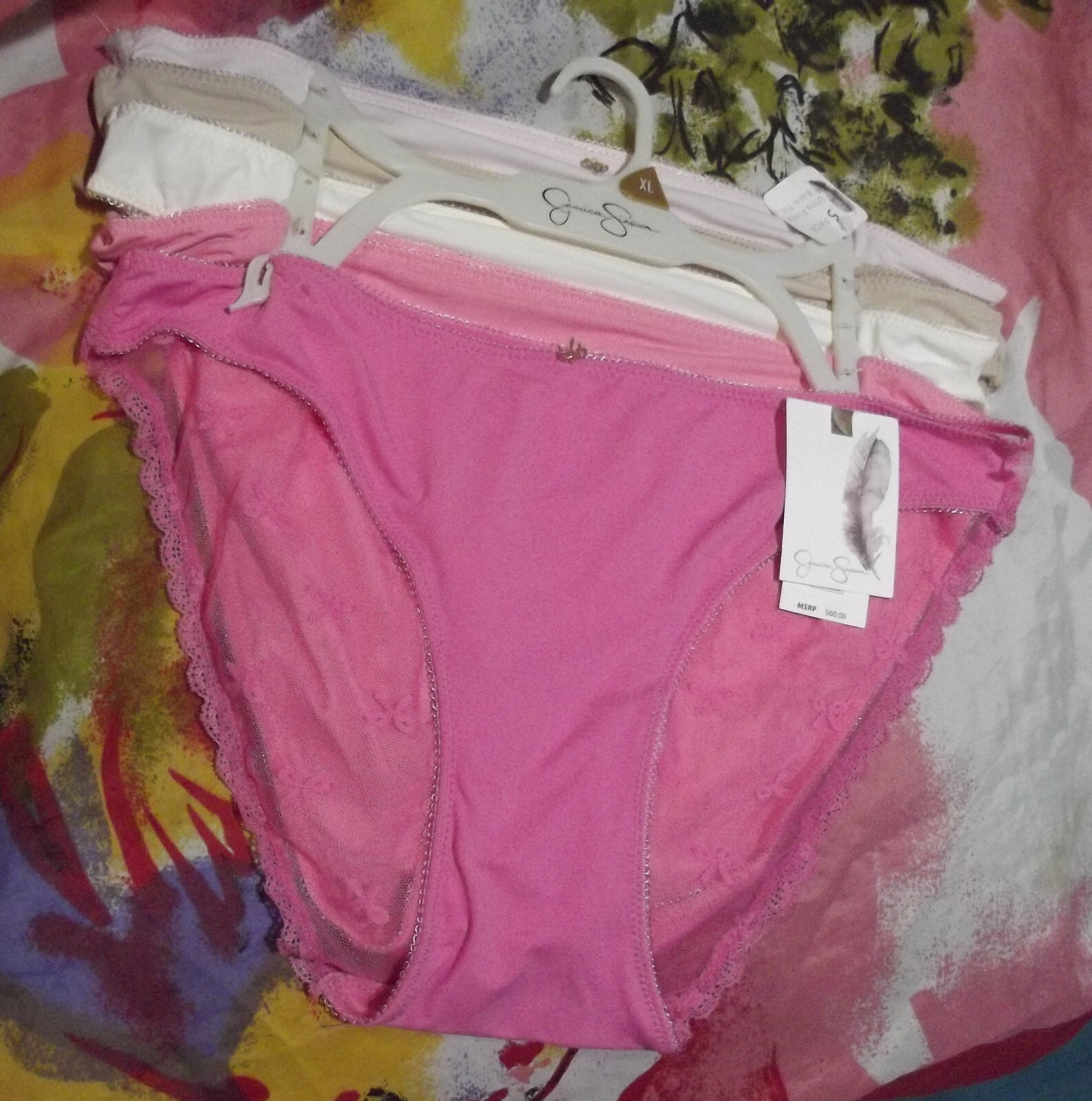 5 NEW JESSICA SIMPSON JS86286RS ULTRA FLIRTY LACE BACK DETAIL BIKINI PANTIES XL
