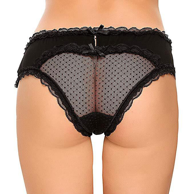 Sexy Womens Sheer Lace Panties Briefs Cheeky See Through Underwear Lingeries