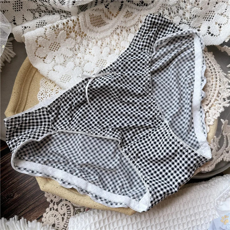 Cotton Brief Panties Low Rise Print Seamless Soft Stretch Comfortable Women