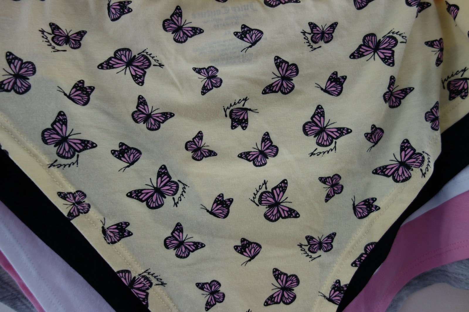 Juicy Couture 5-Pack Soft Stretchy Cotton Cheeky Panties Butterfly Pink (XL) NWT