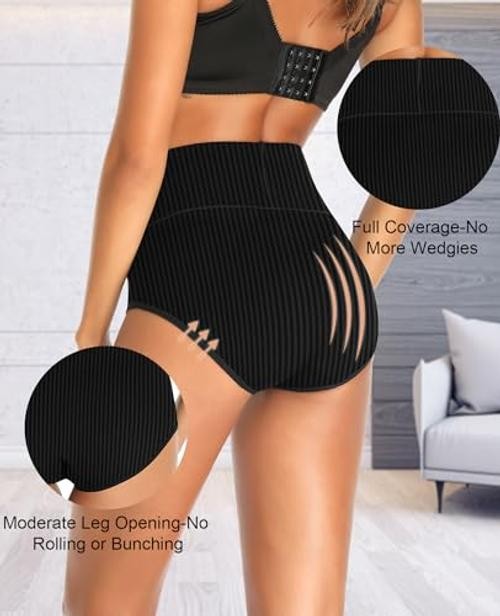 High Waisted Womens Underwear Cotton Tummy X-Large-XX-Large Multicolored